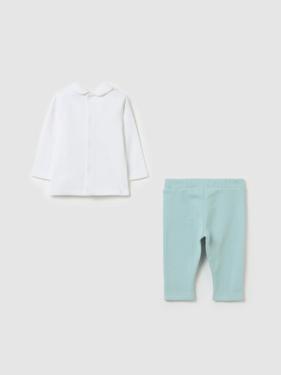 T-shirt and trousers set in organic cotton_1