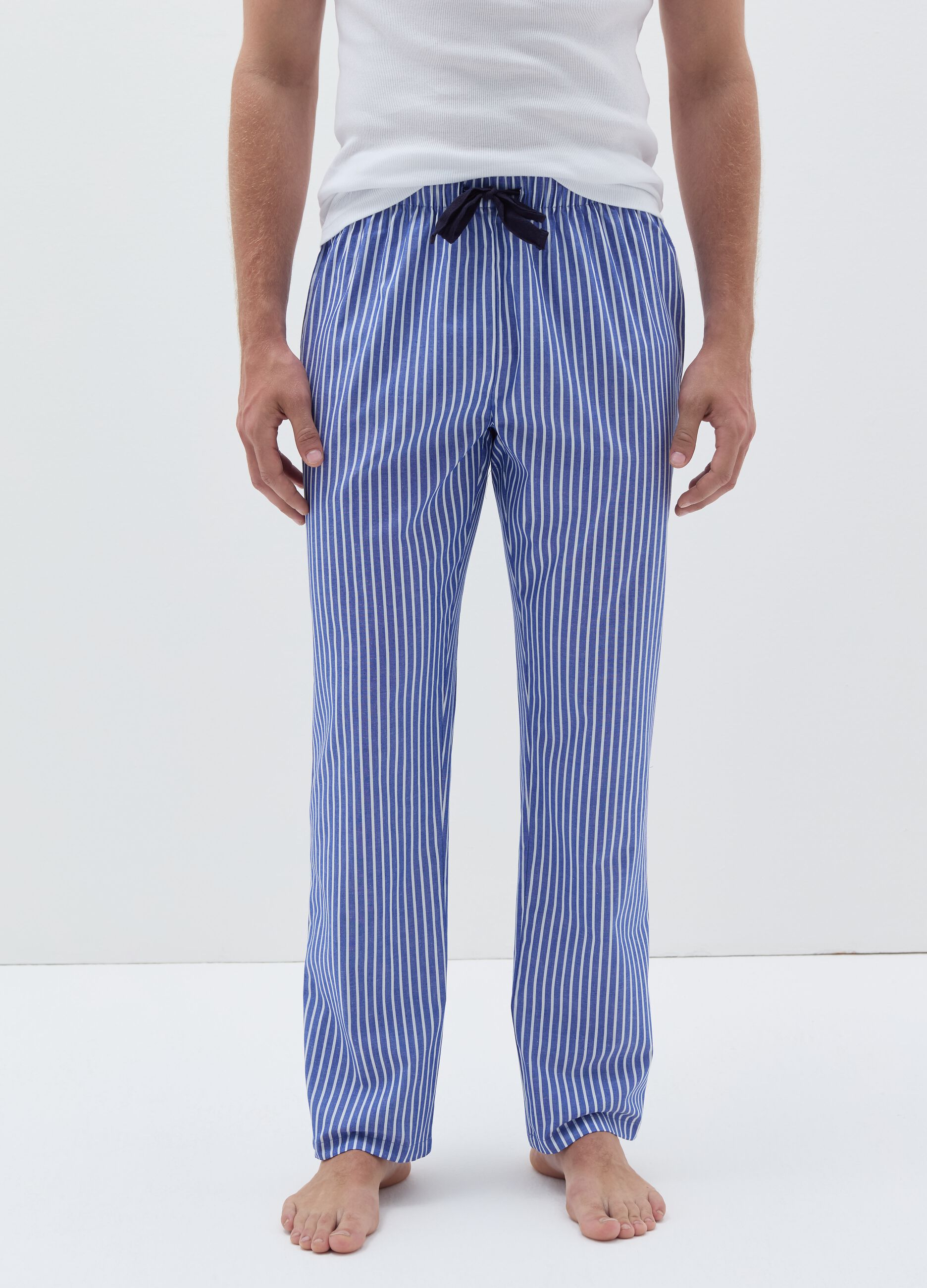 Pyjama trousers in patterned cotton