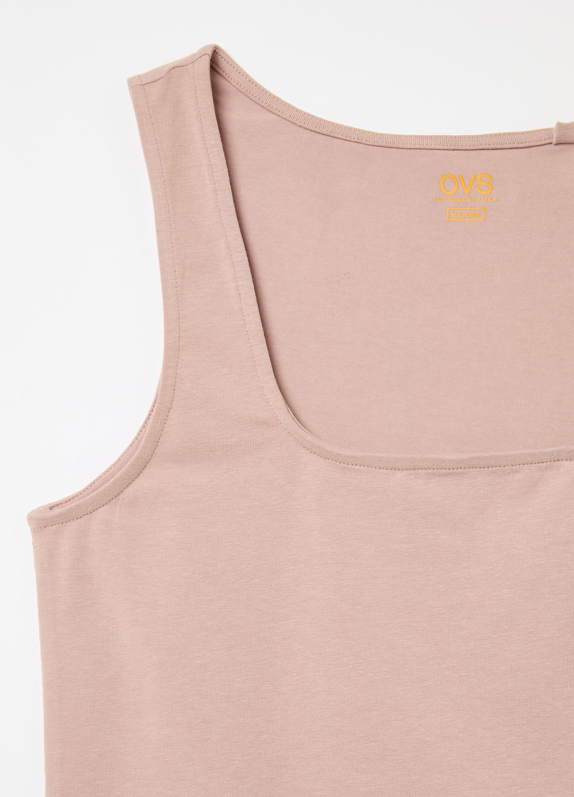 Tank top with square neck