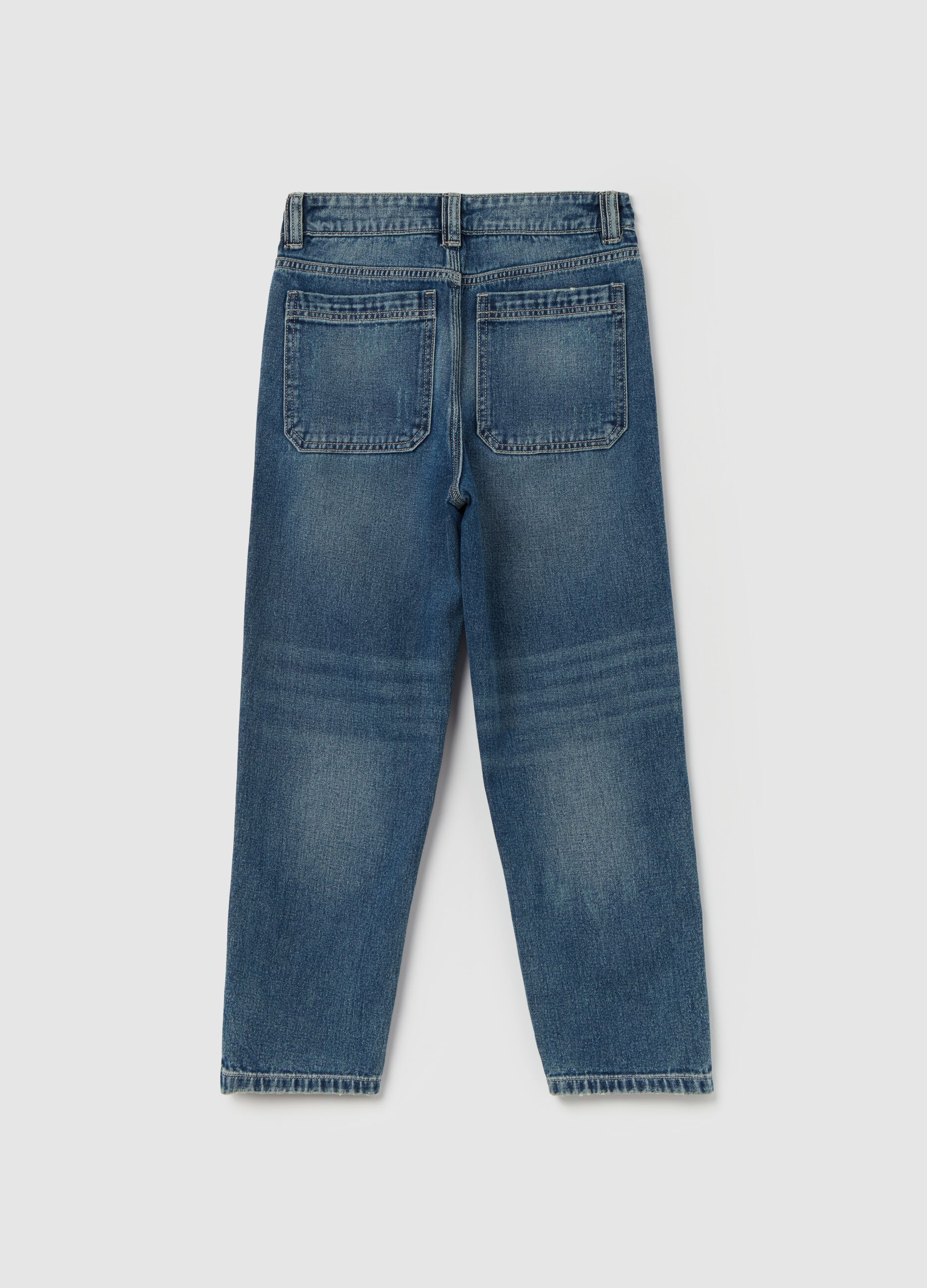 Relaxed-fit jeans with abrasions