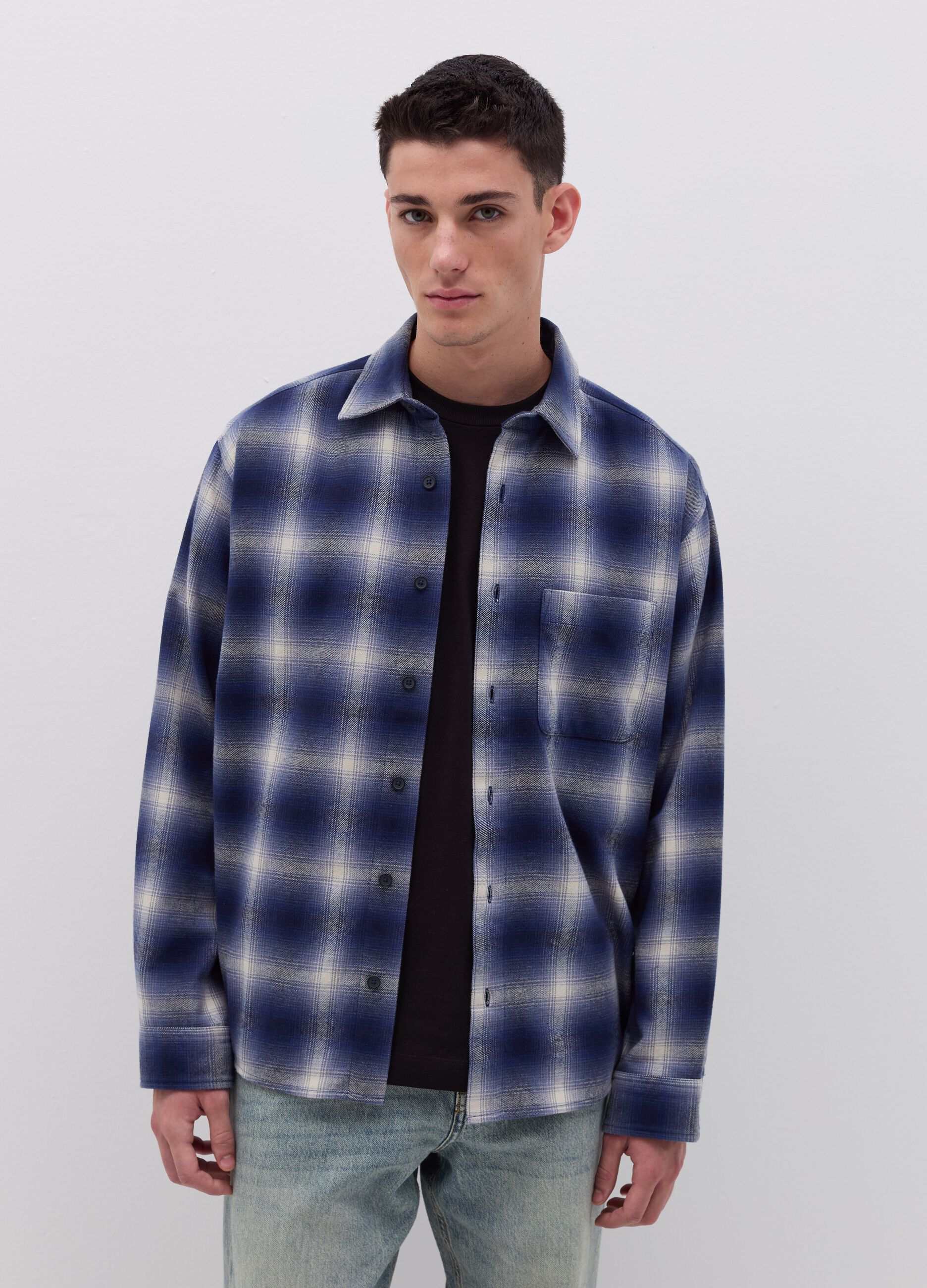 Regular-fit shirt in check flannel