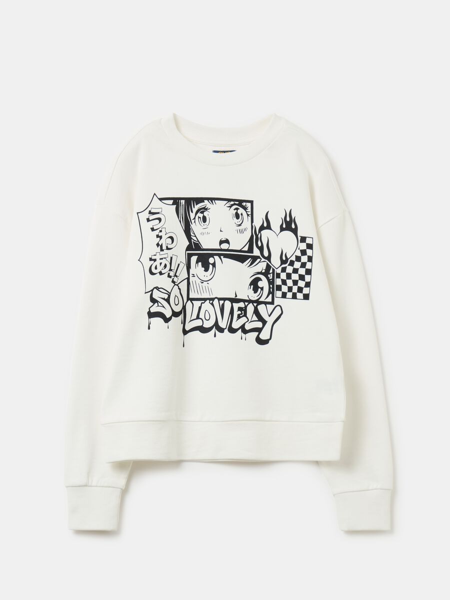 French terry sweatshirt with print_0