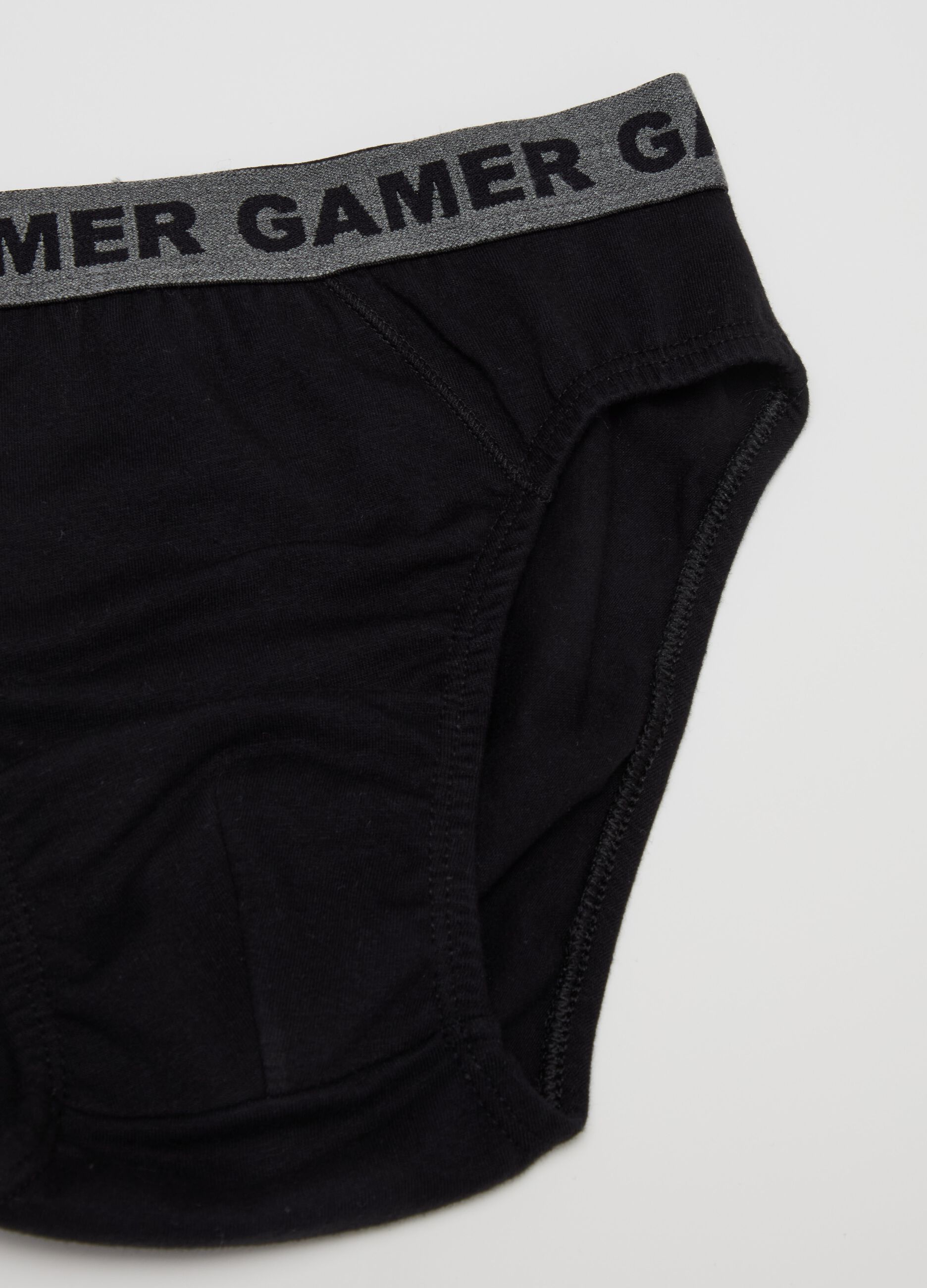 Organic cotton briefs with lettering