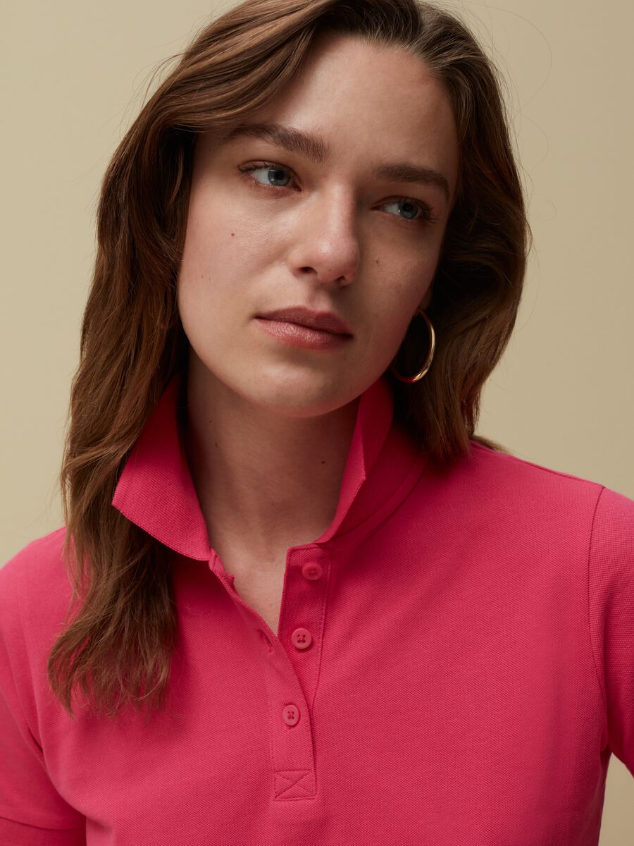 Solid colour pique polo shirt_3