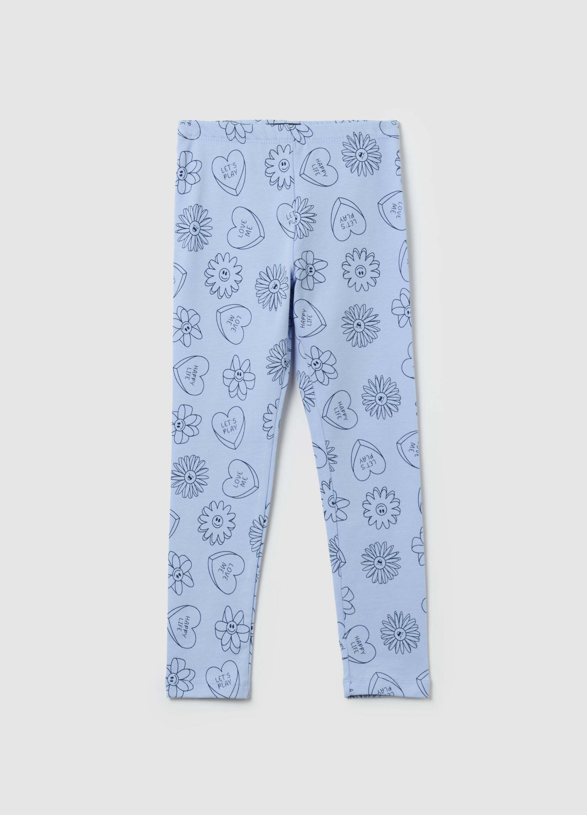 Printed stretch cotton leggings