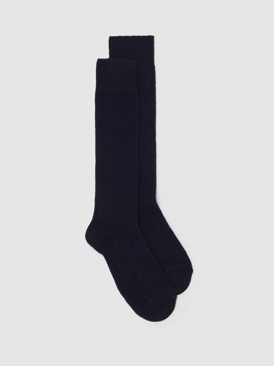 Long stocking-stitch socks in cashmere_0