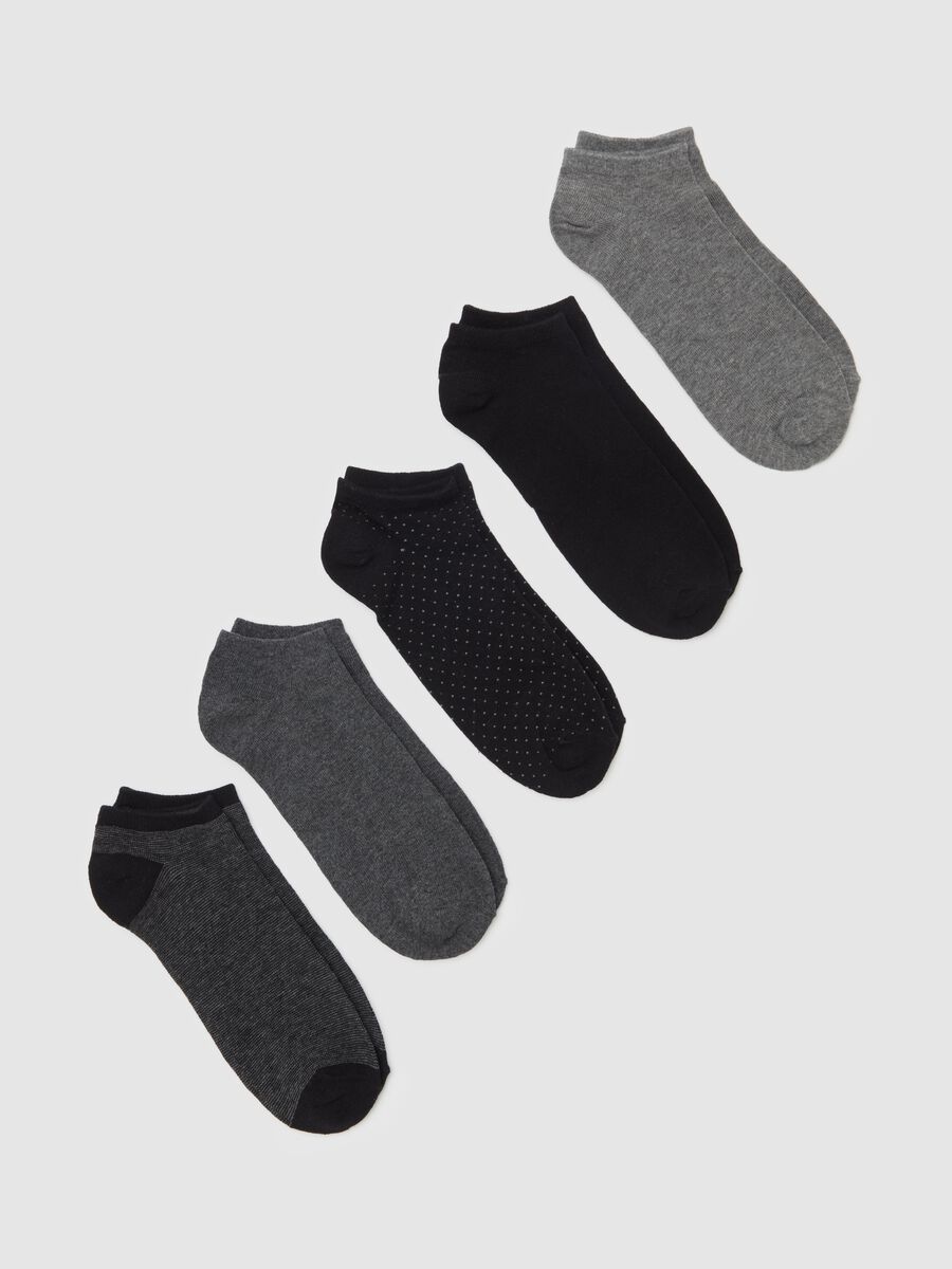 Five-pair pack shoe liners with polka dots and stripes_0