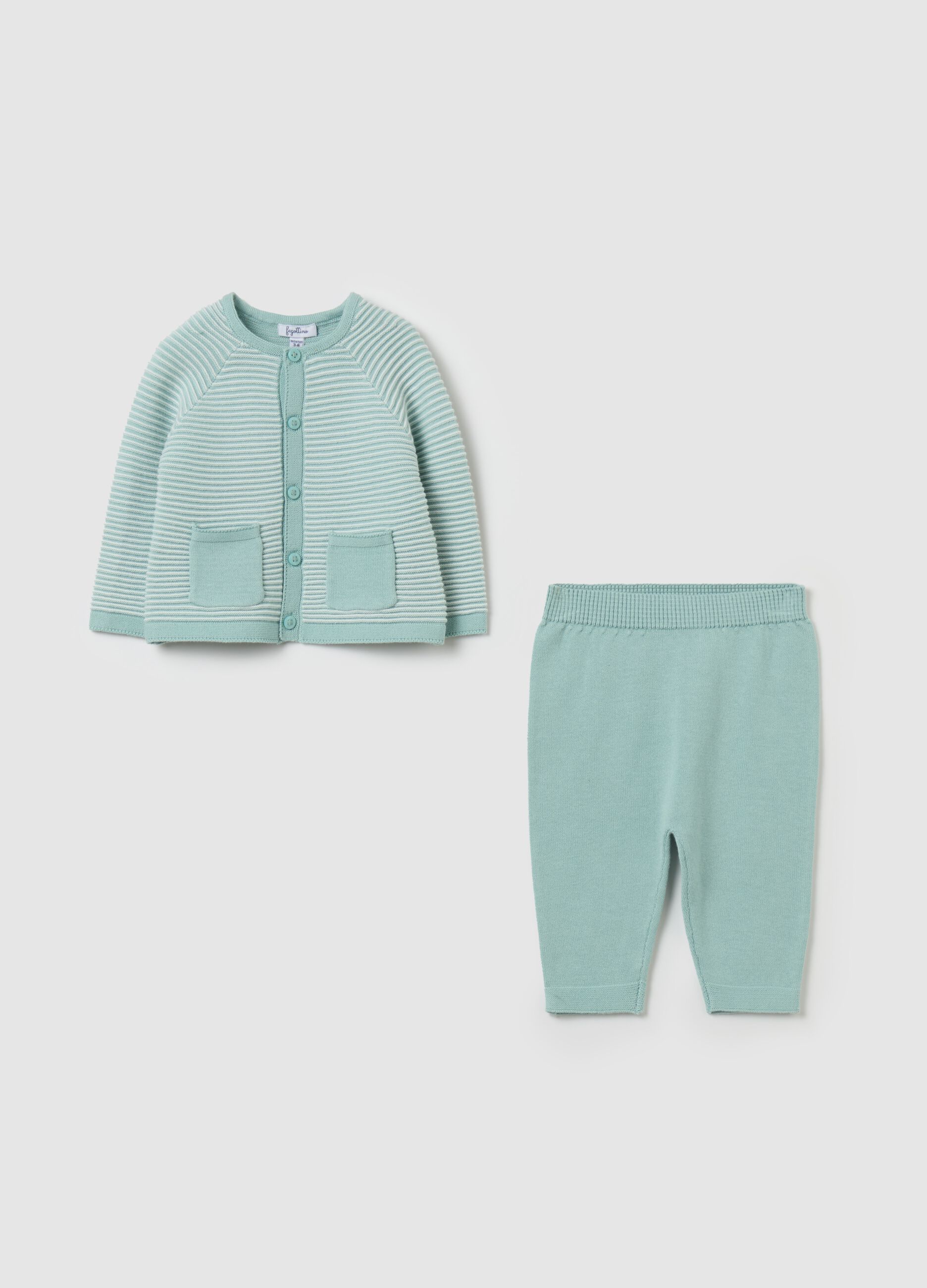 Cardigan and trousers knit set