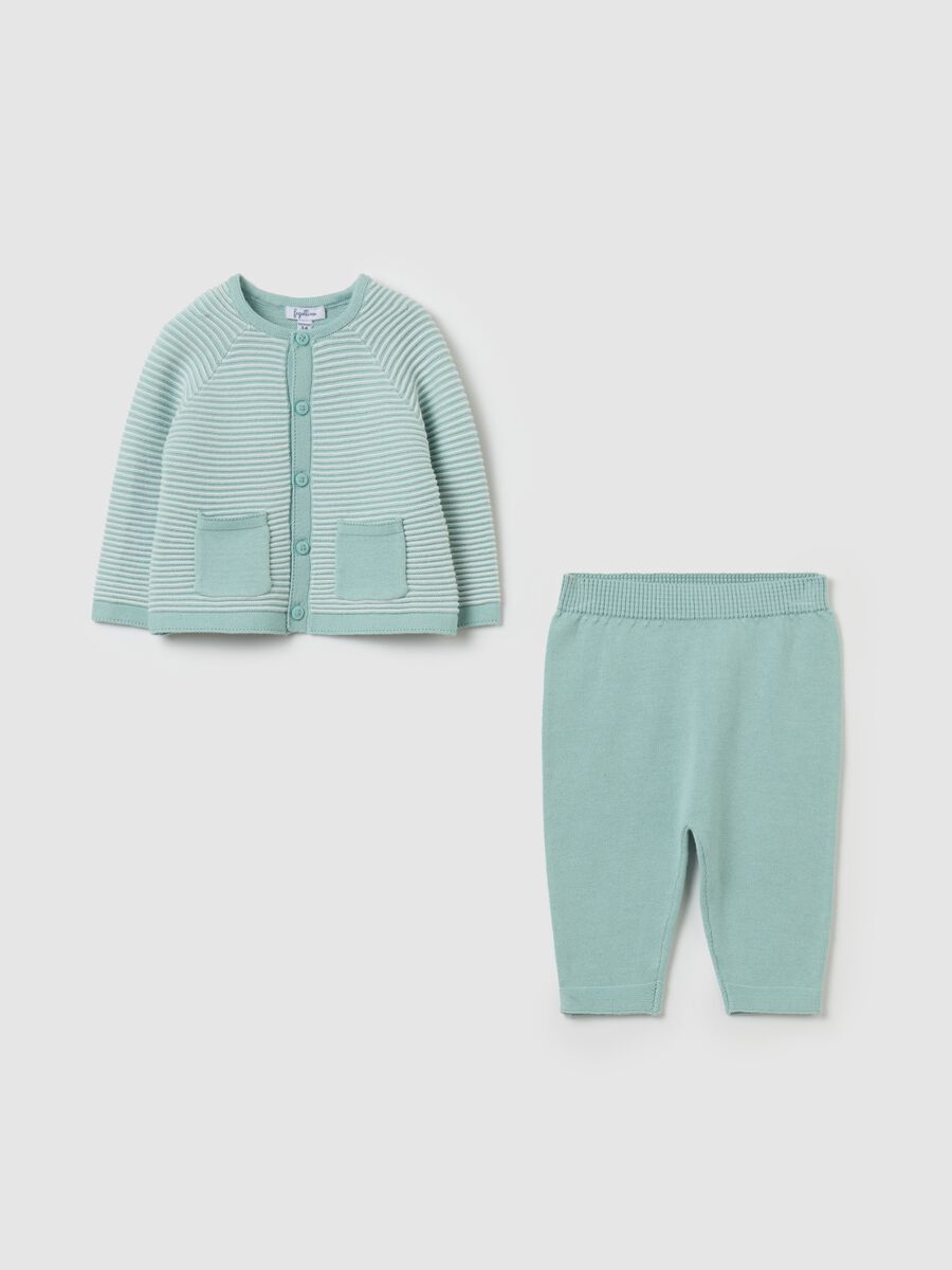 Cardigan and trousers knit set_0