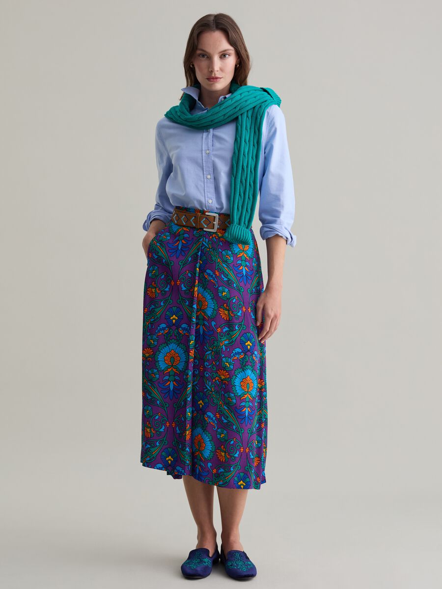 Midi skirt in viscose with print_0