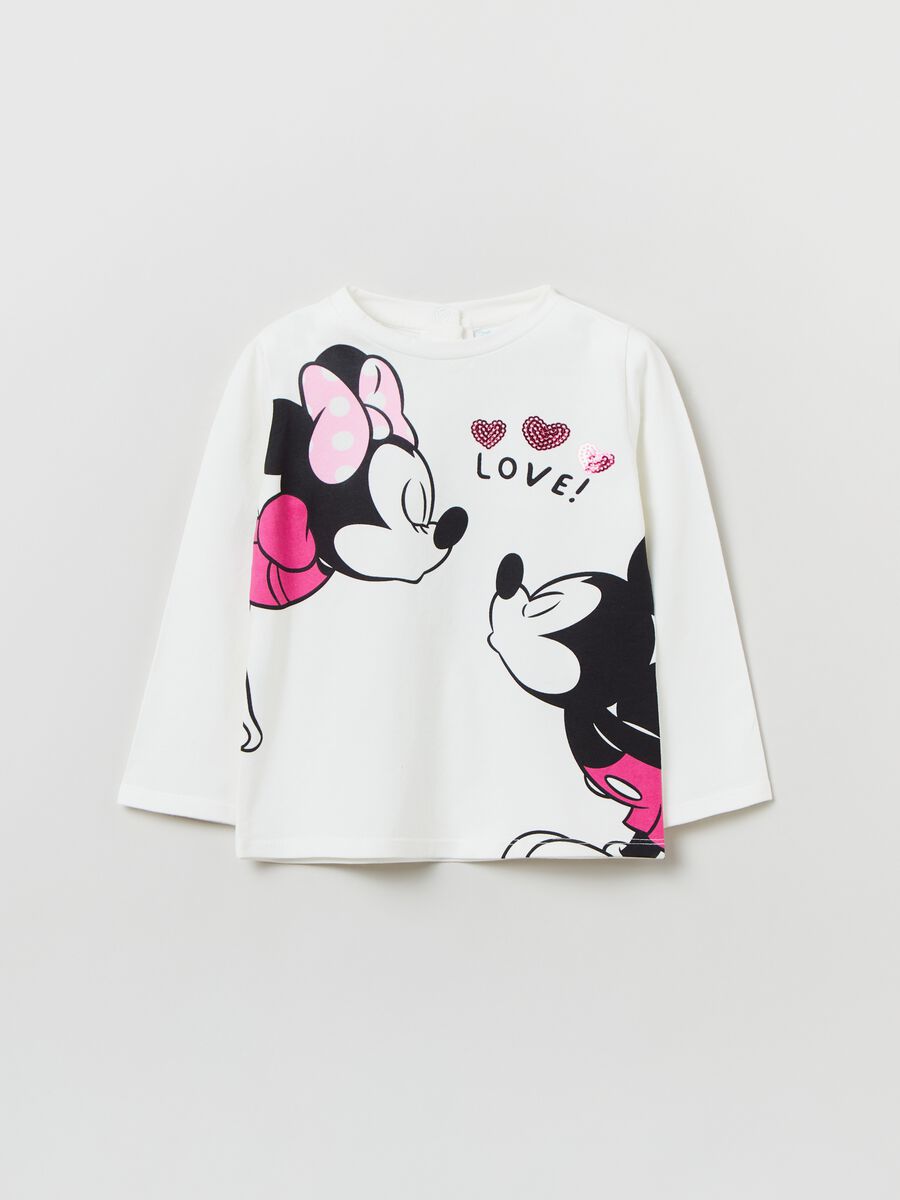 Disney Minnie and Mickey Mouse T-shirt with long sleeves_0