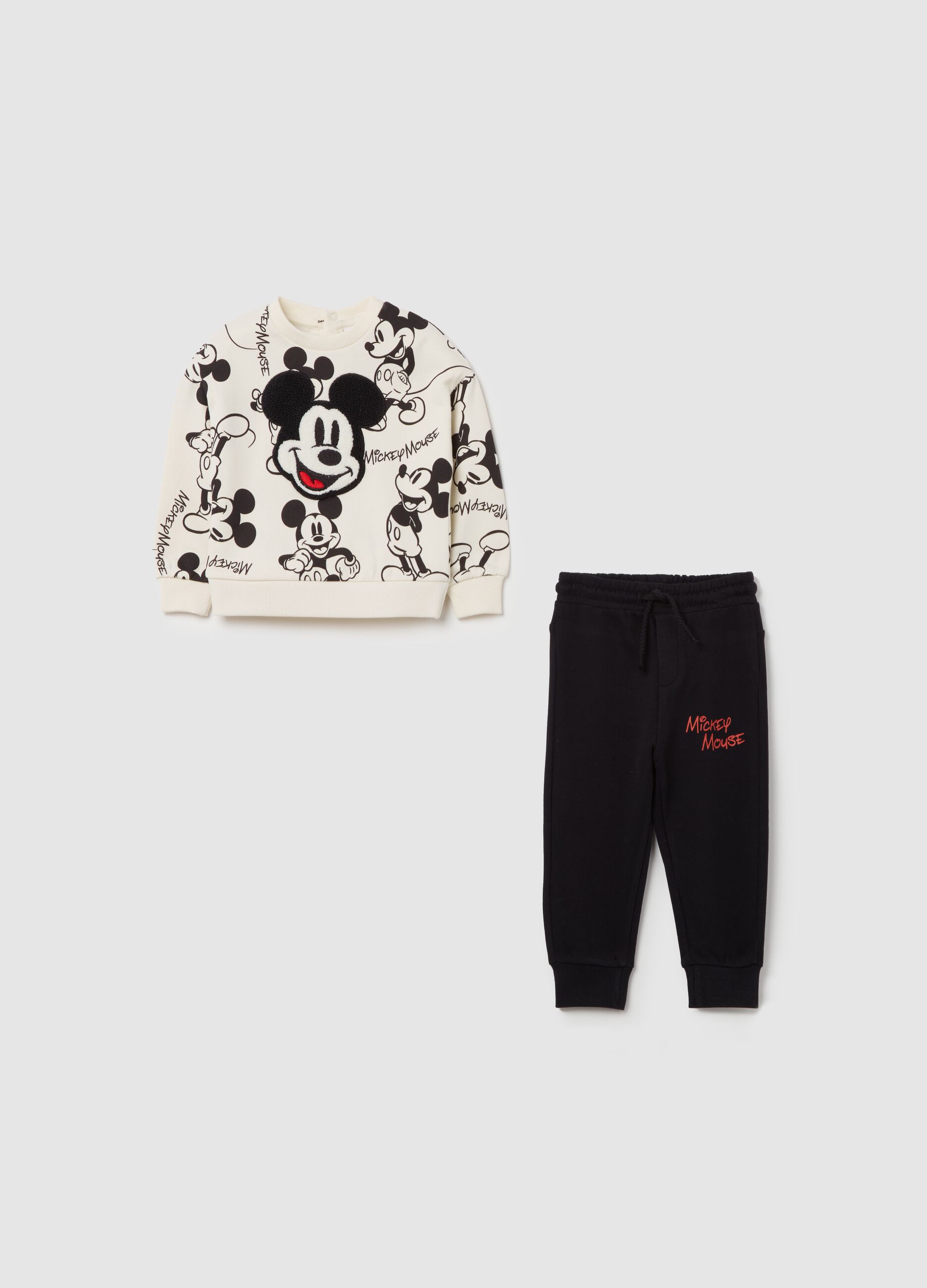 Cotton jogging set with Mickey Mouse print