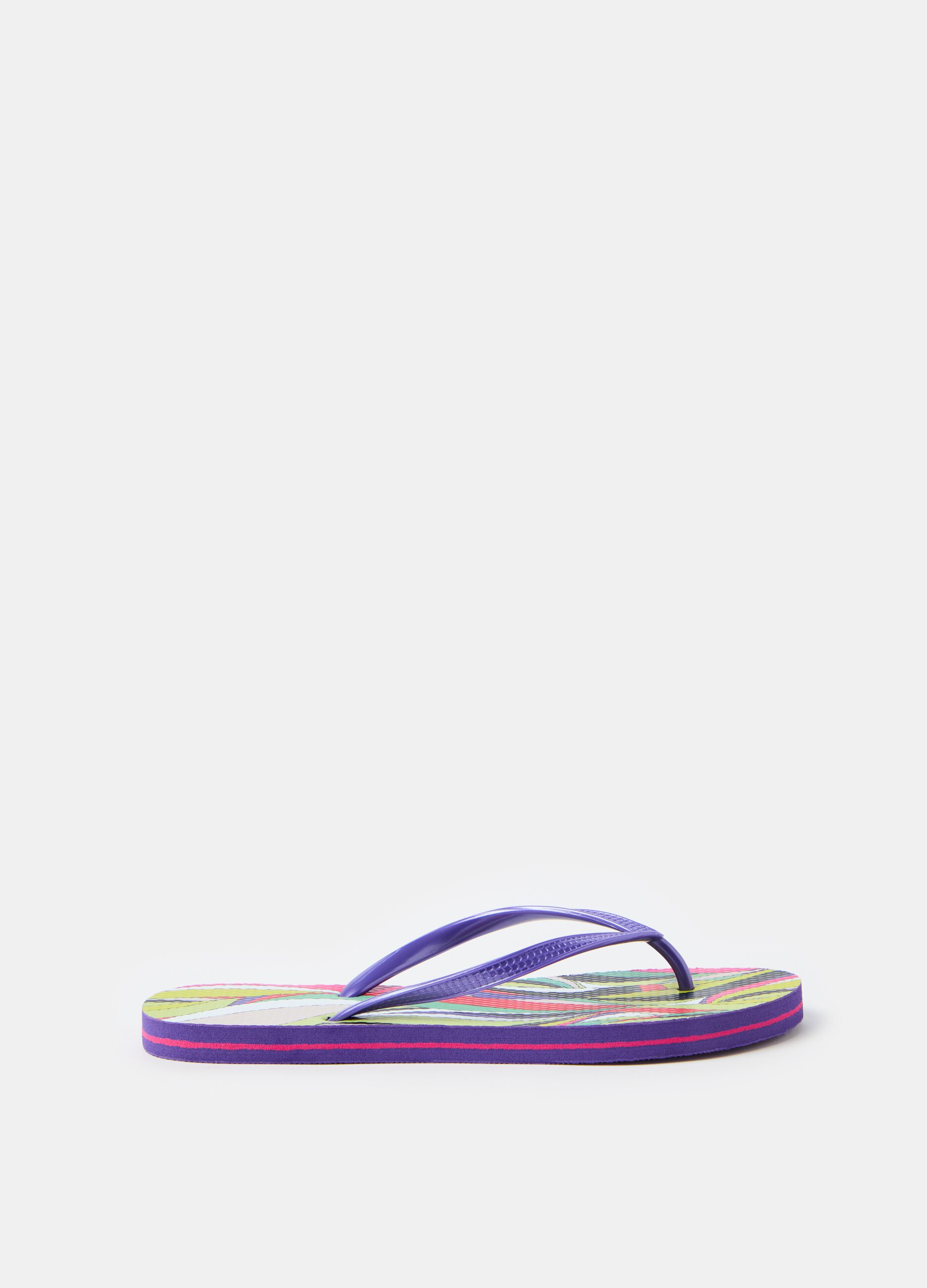 Thong sandals with print