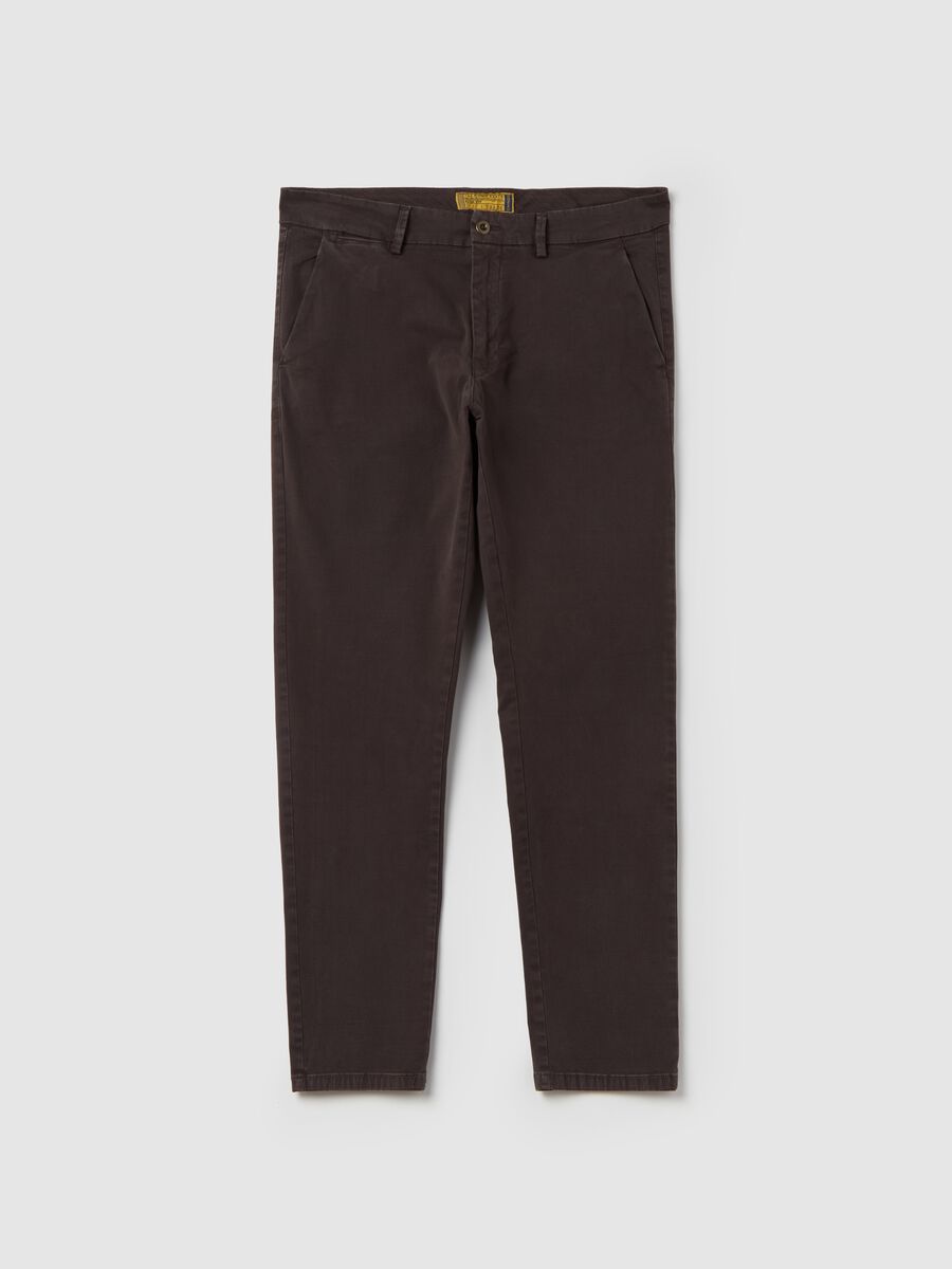 Pantalone chino slim fit in cotone stretch_0