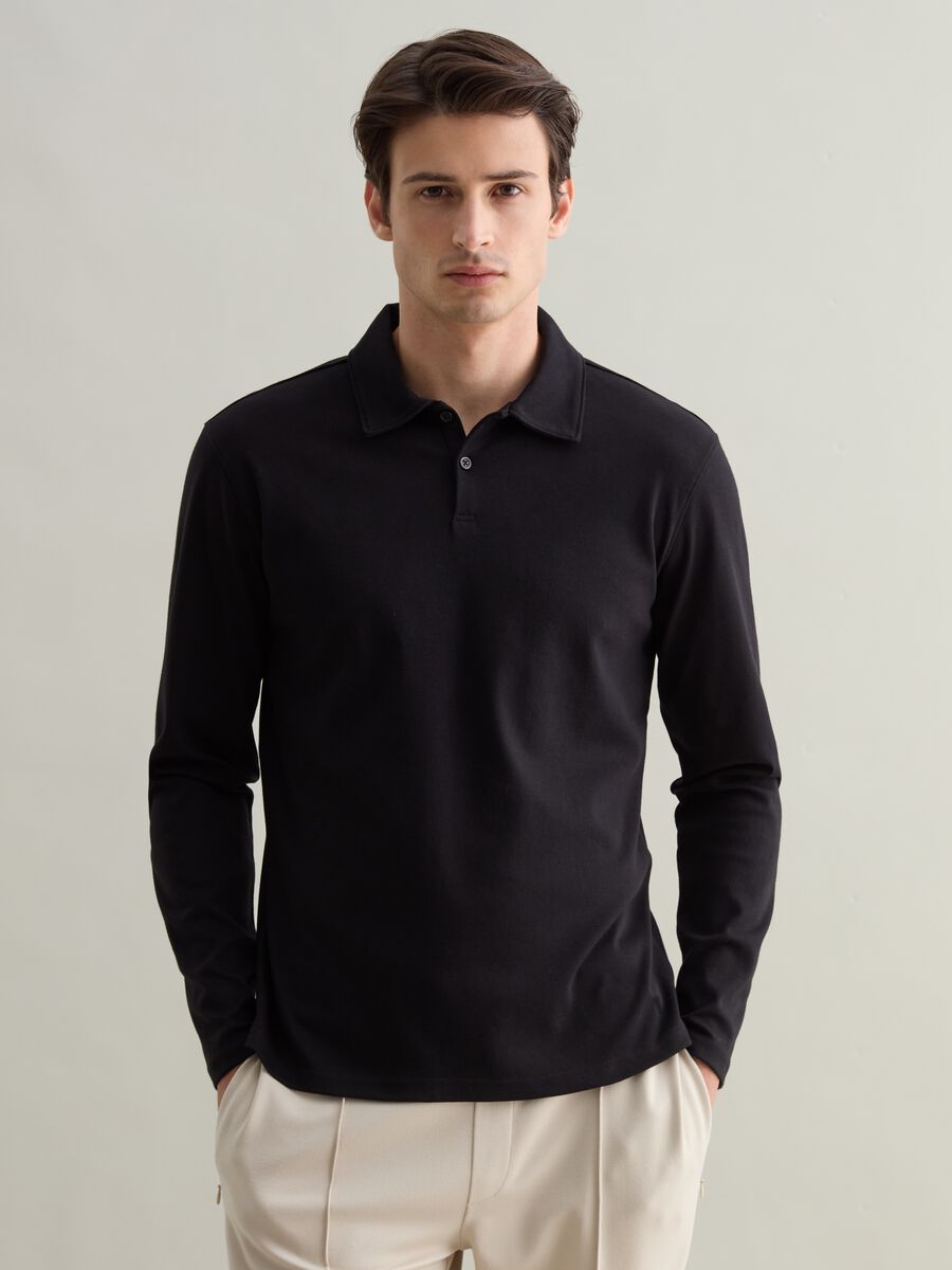 Tech long-sleeved polo shirt_0