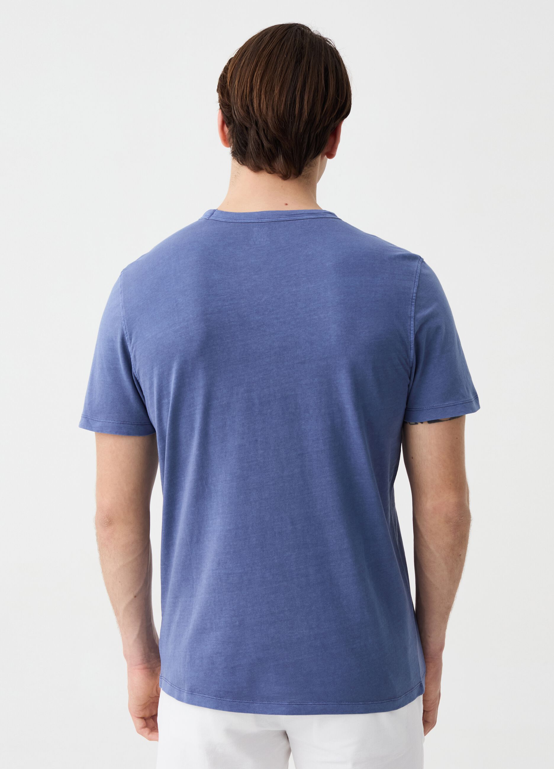 Cotton T-shirt with round neck