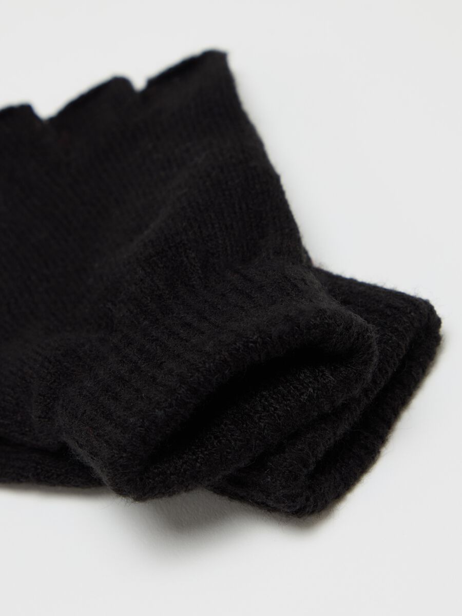 Knitted half-finger gloves_2