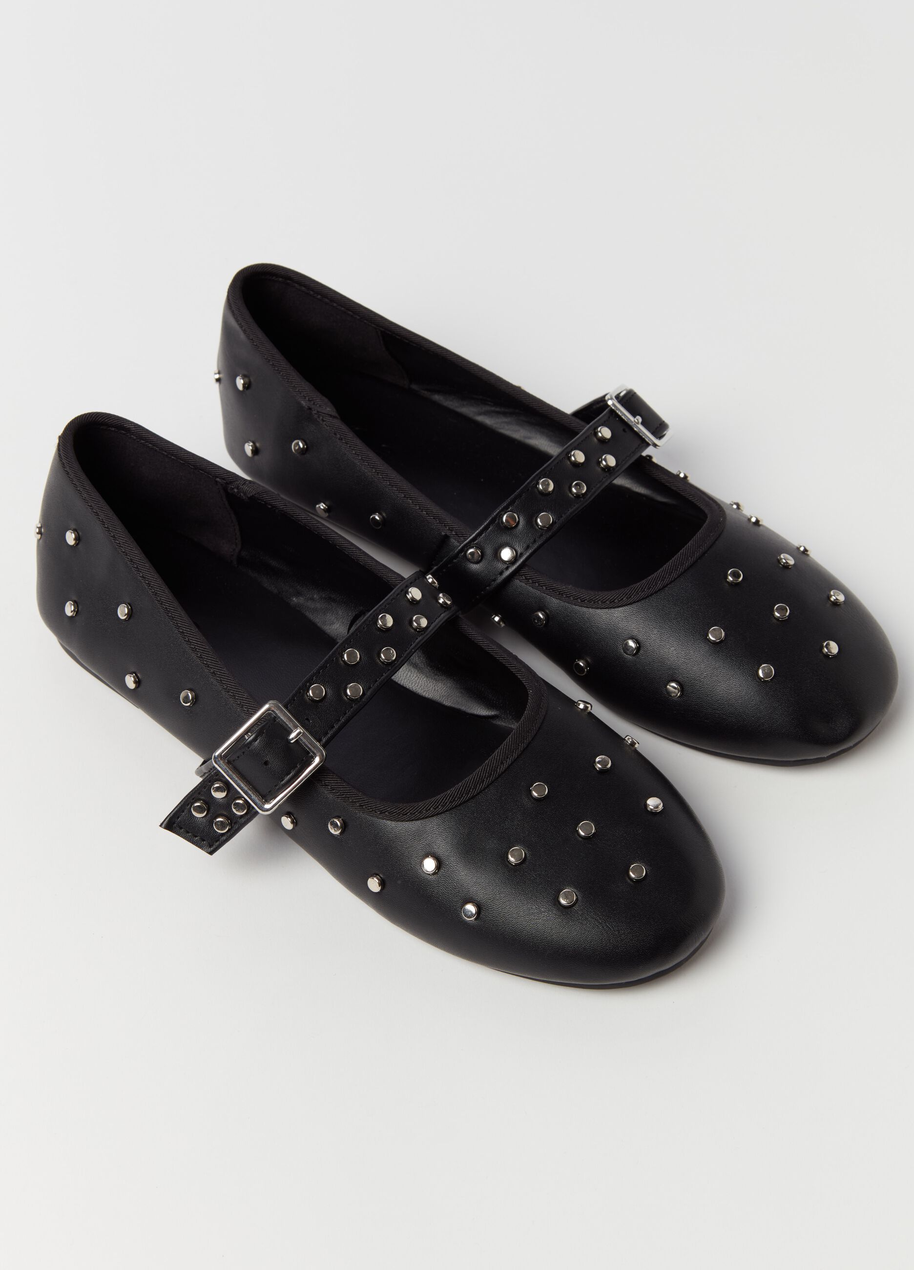 Mary Jane ballerina flats with studs