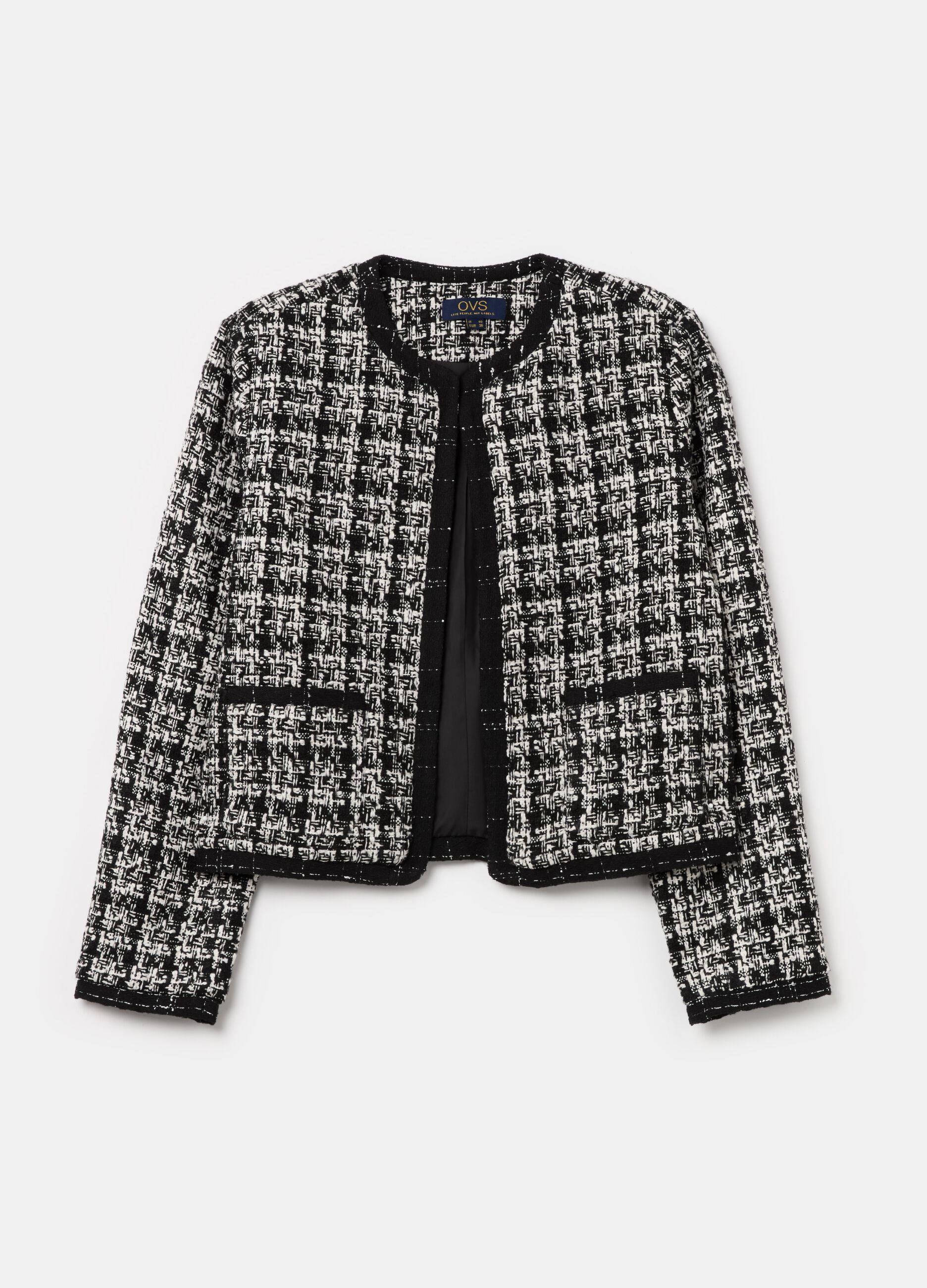 Two-tone tweed blazer