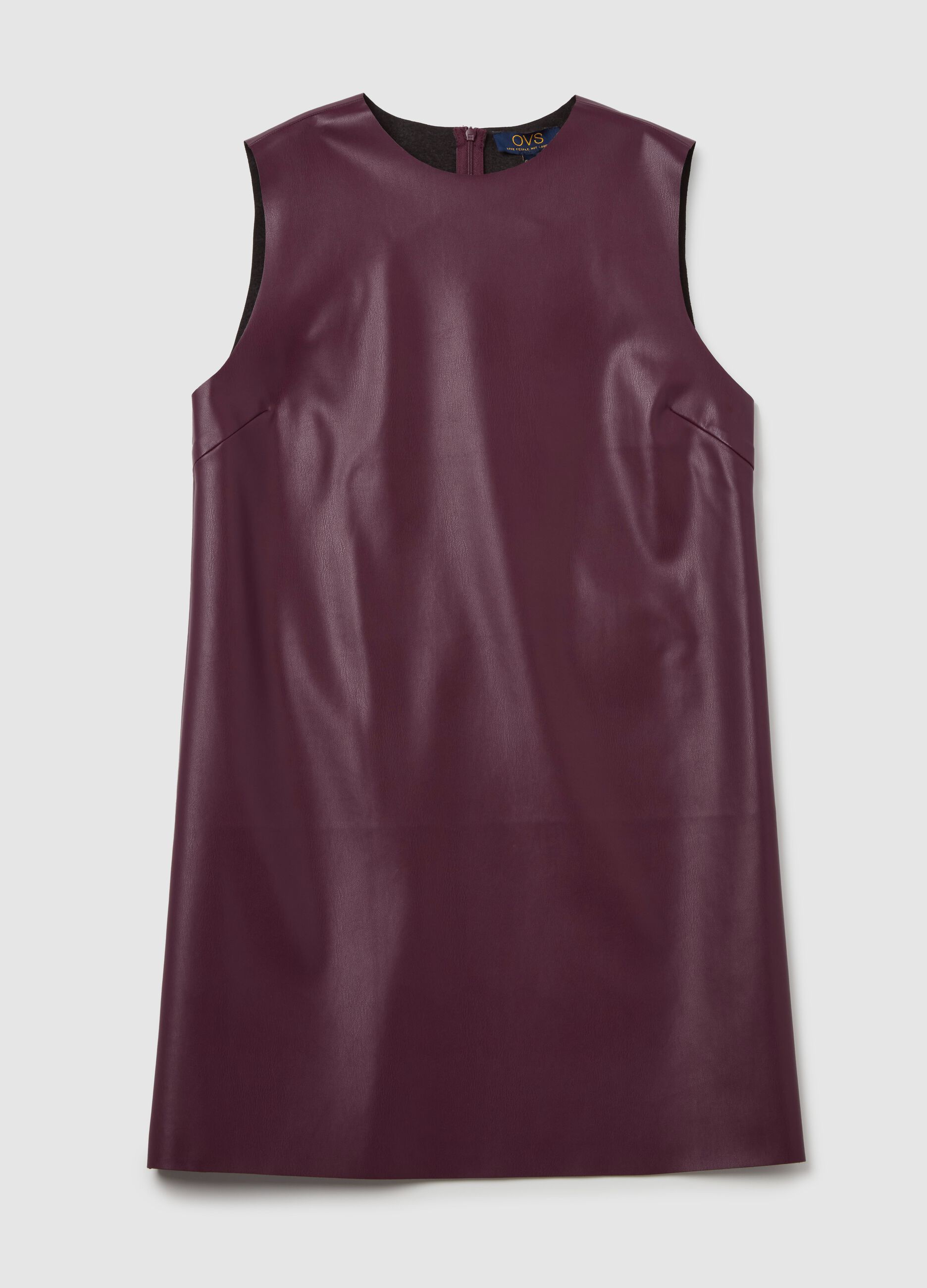 Short sleeveless shiny-effect dress