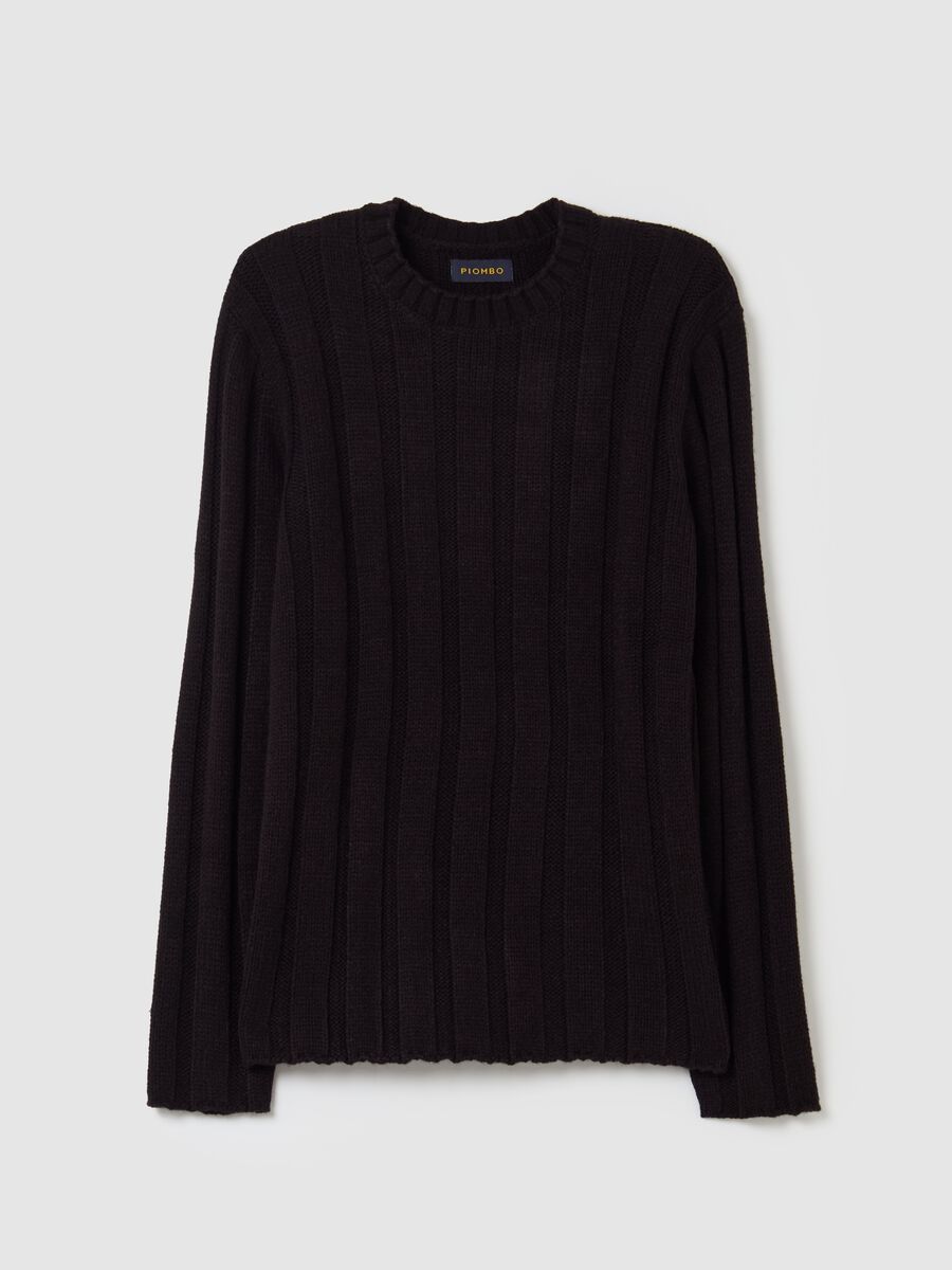 Ribbed pullover with round neckline_4