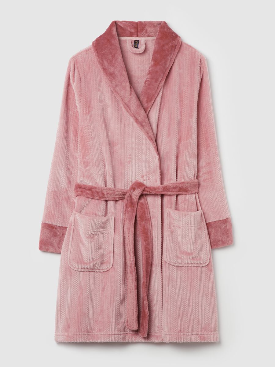 Dressing gown with herringbone motif_4