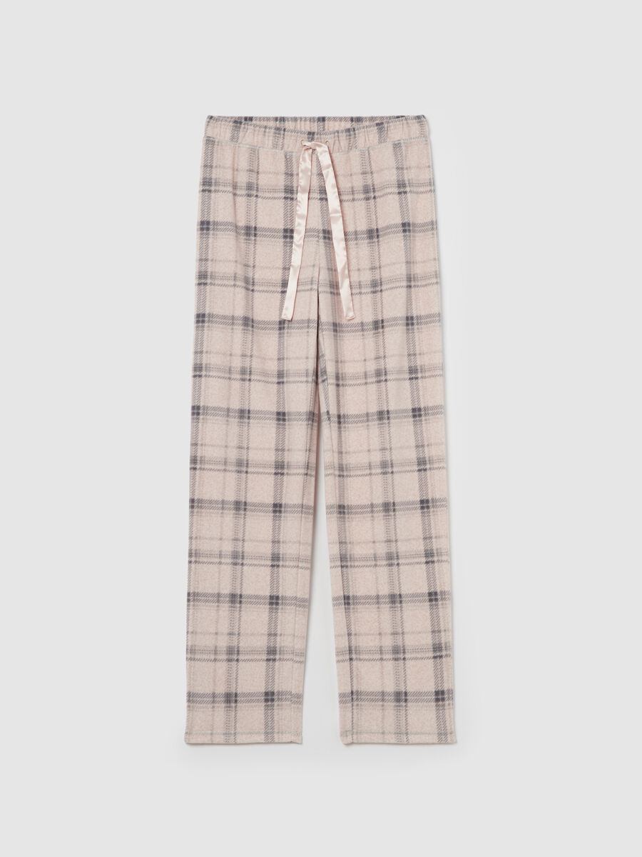 Fleece pyjama trousers with check pattern_4