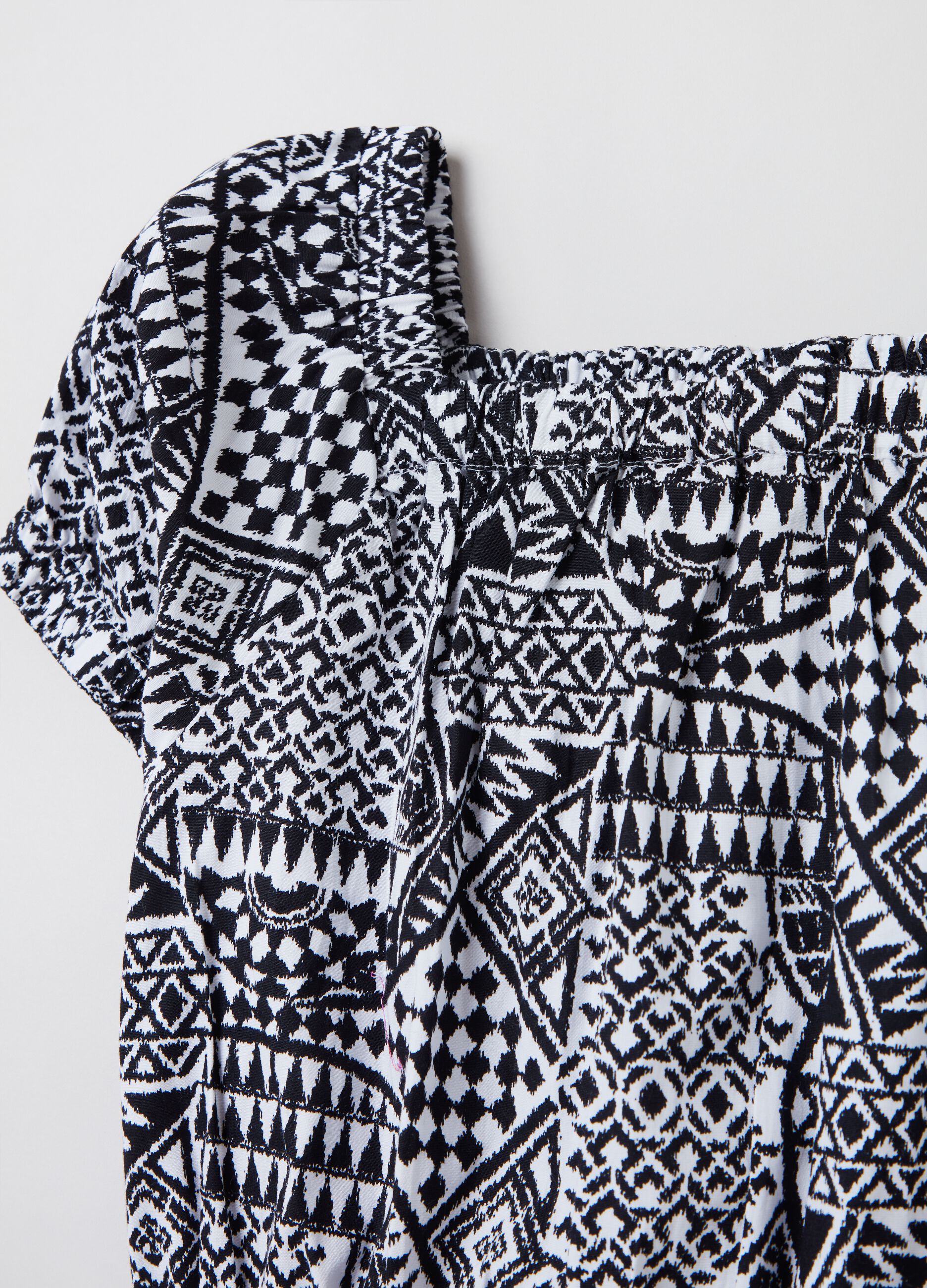 Cotton blouse with all-over print