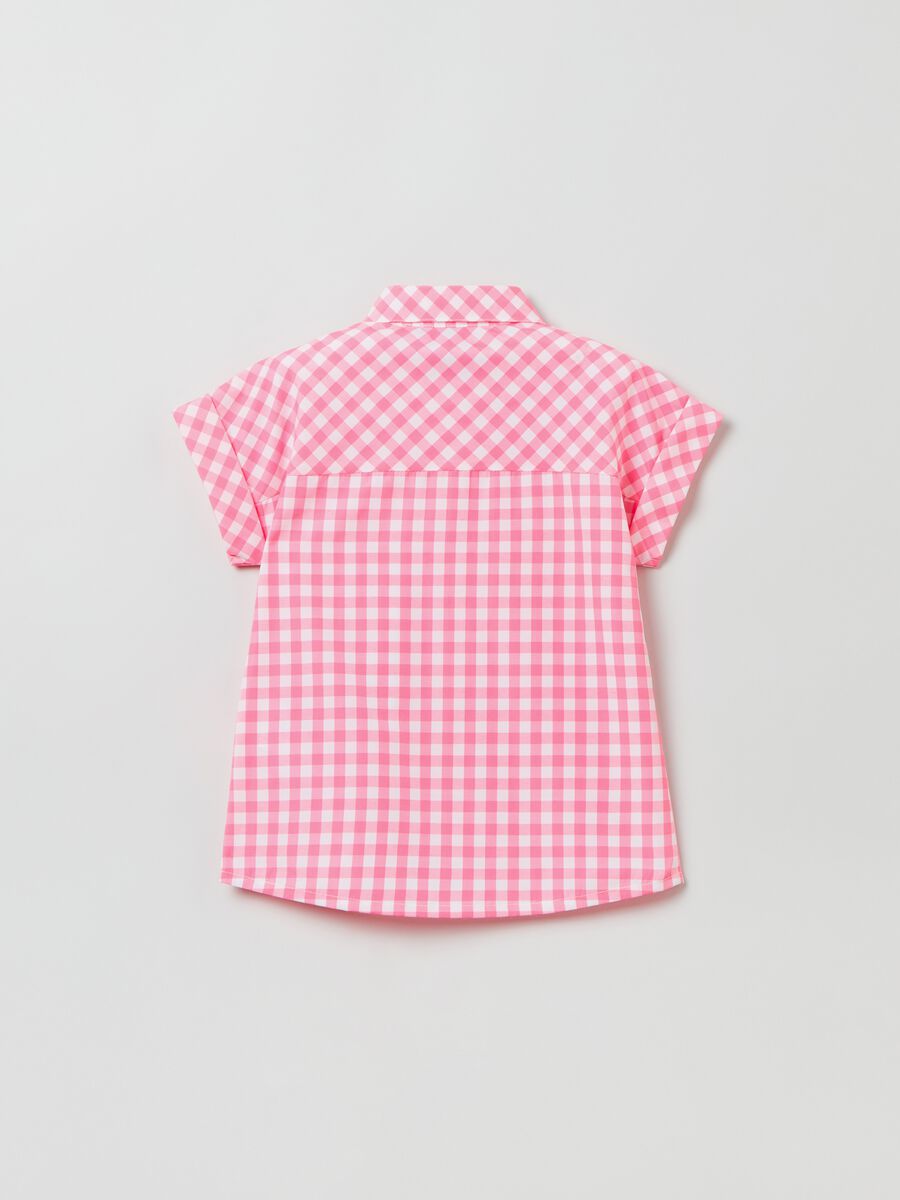 Short-sleeved shirt with gingham pattern_1