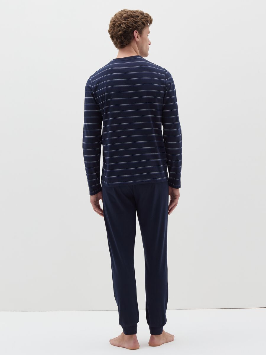 Long striped pyjama top with granddad neck_2