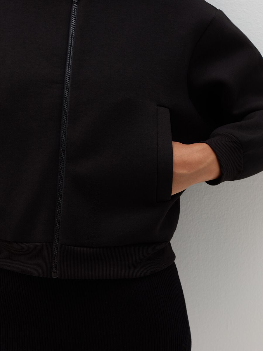 Neoprene bomber jacket with zip_3