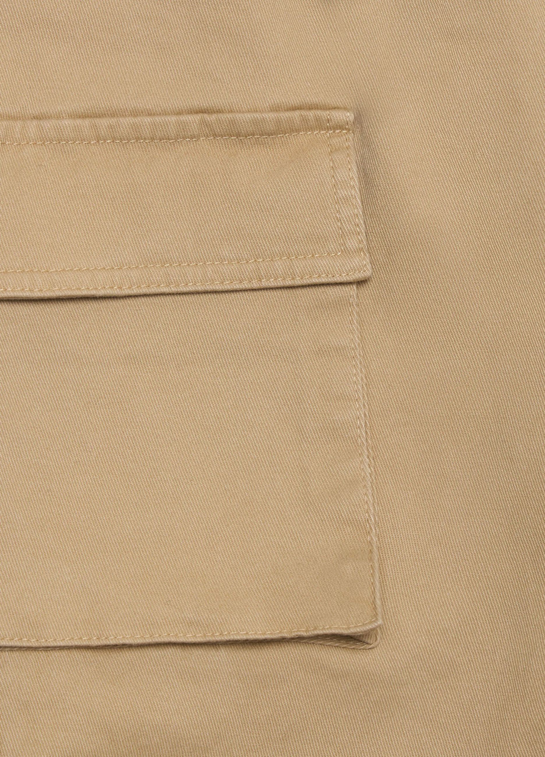 Pantaloni cargo in twill di cotone stretch