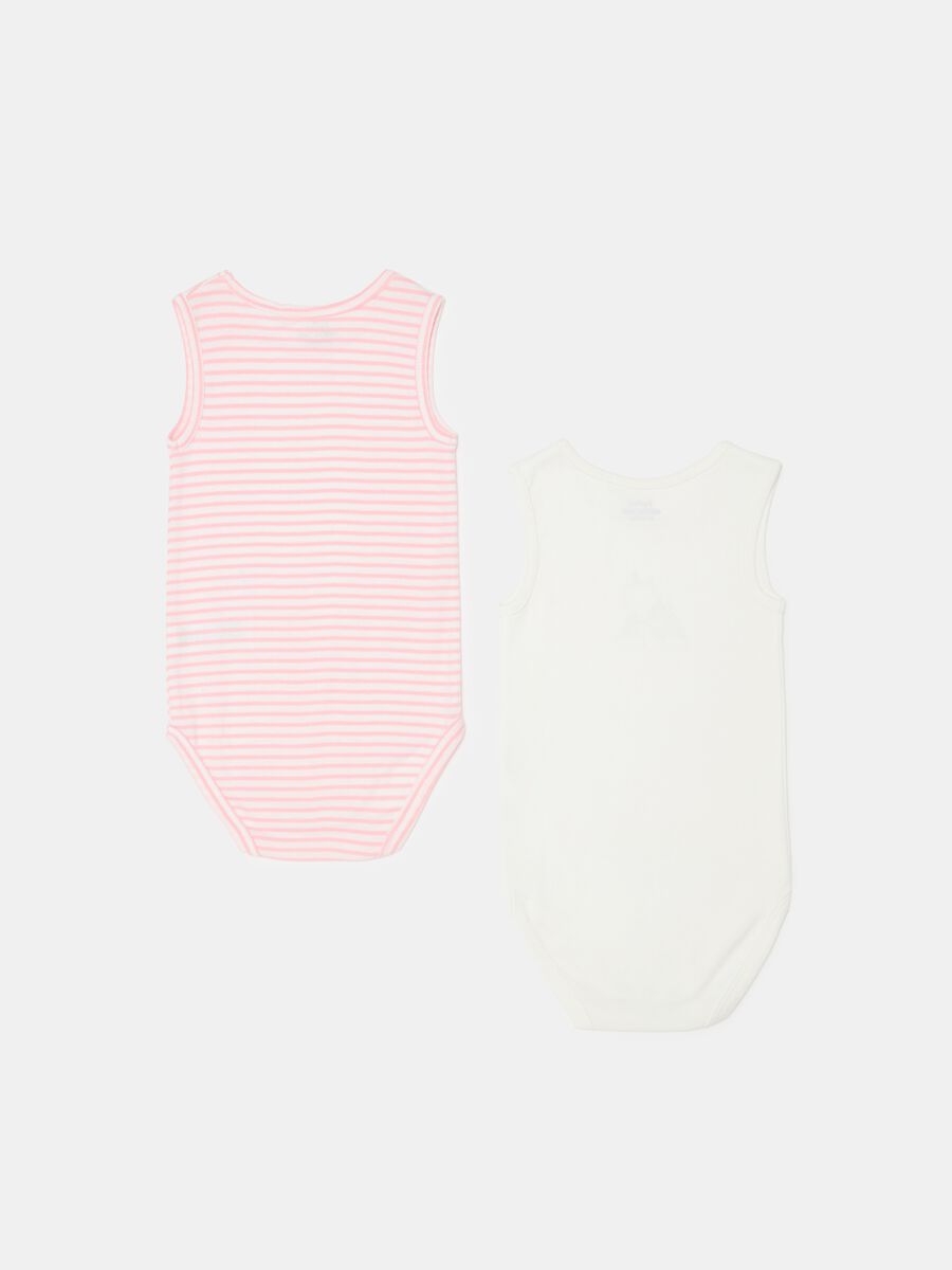 Two-pack sleeveless bodysuits in organic cotton_1