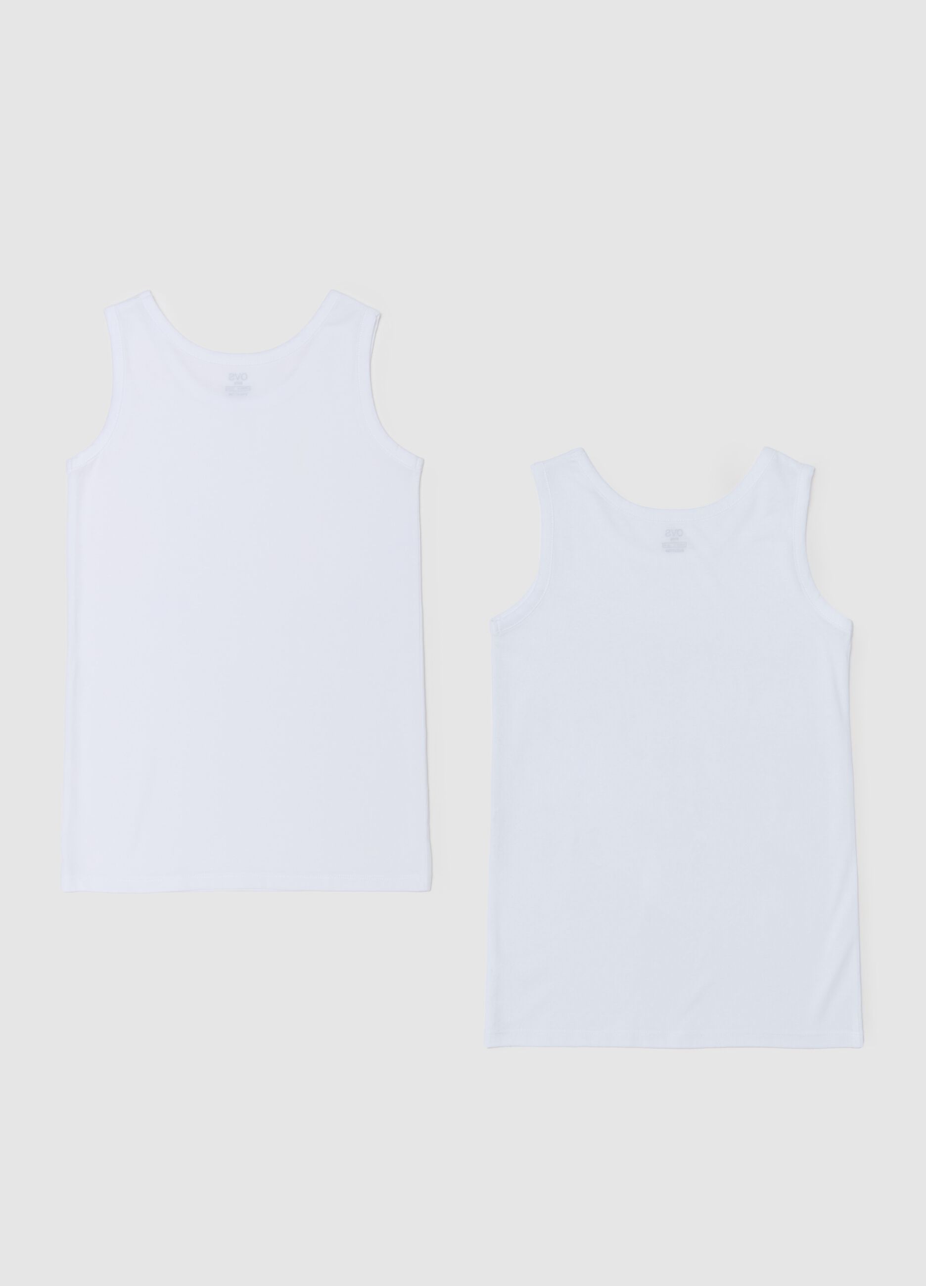 Two-pack racerback vests with round neck