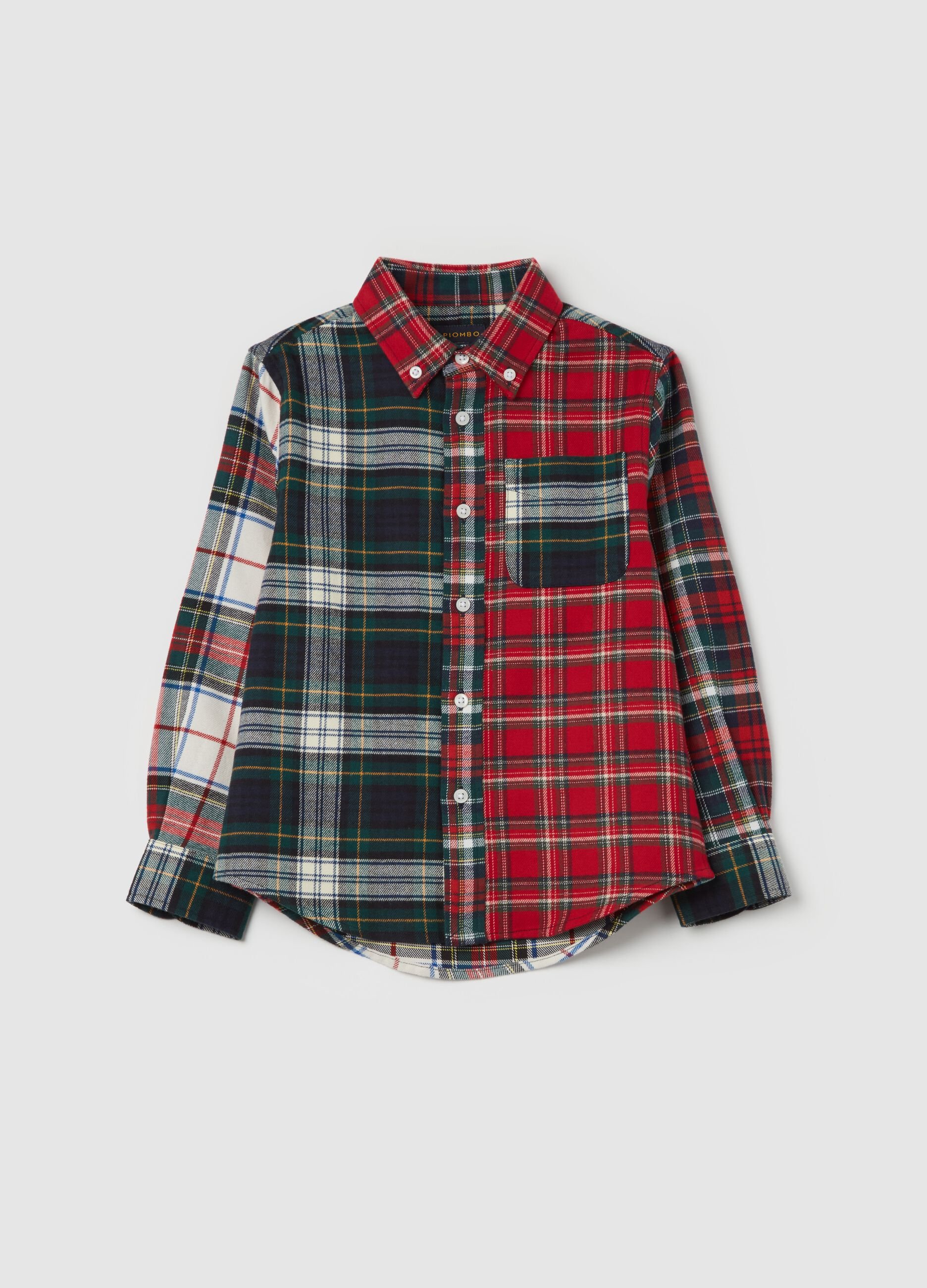 Camicia in flanella con fantasia tartan