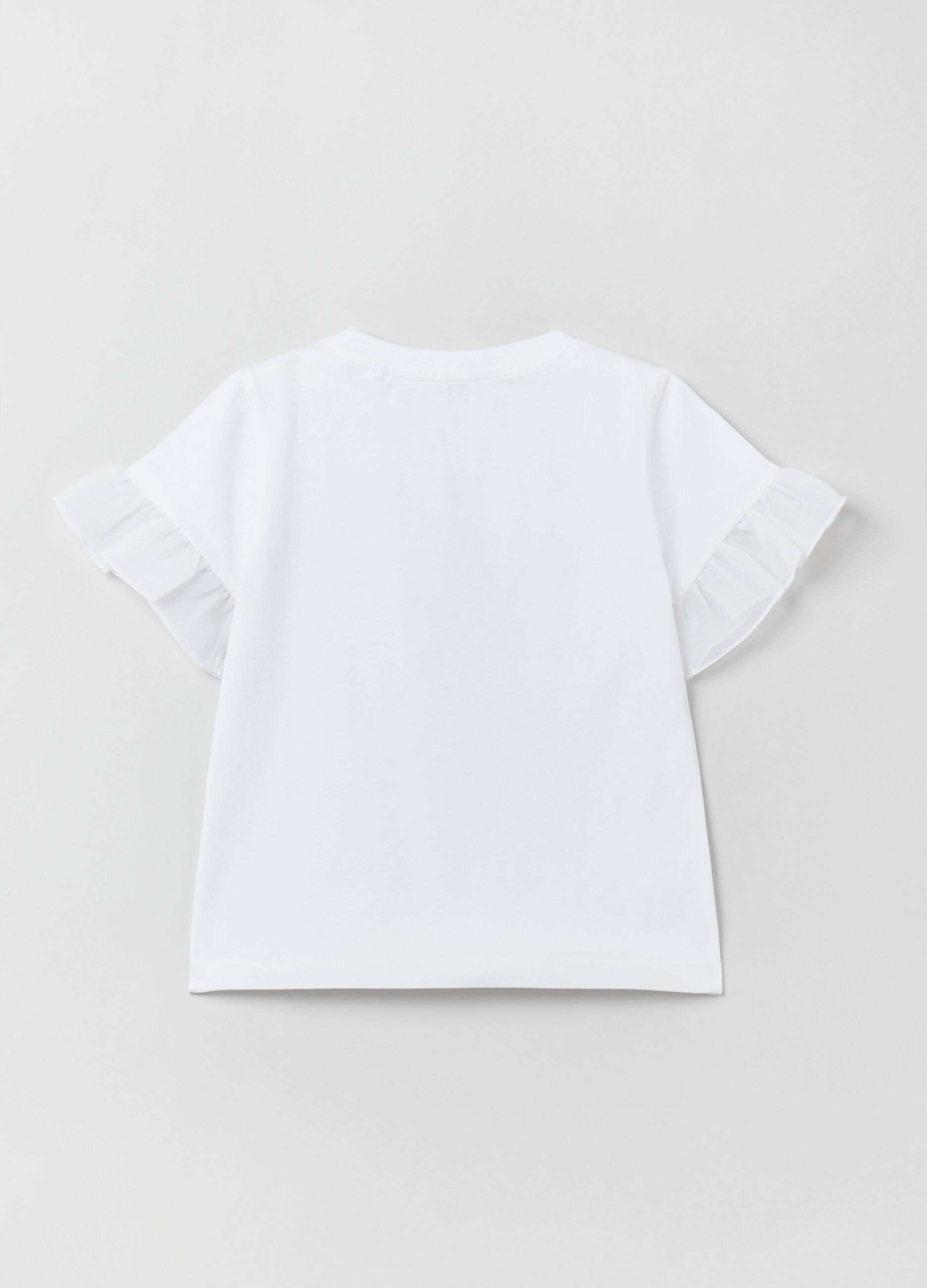 T-shirt with voile application