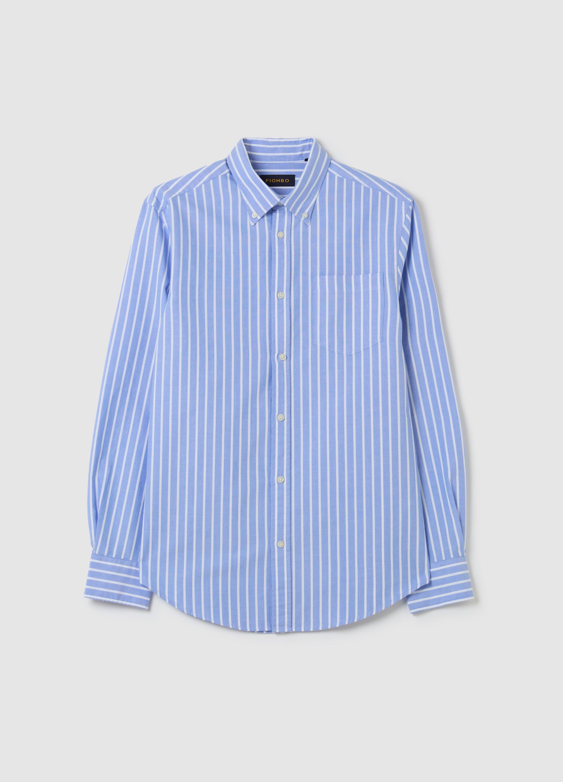 Regular-fit shirt in striped Oxford cotton