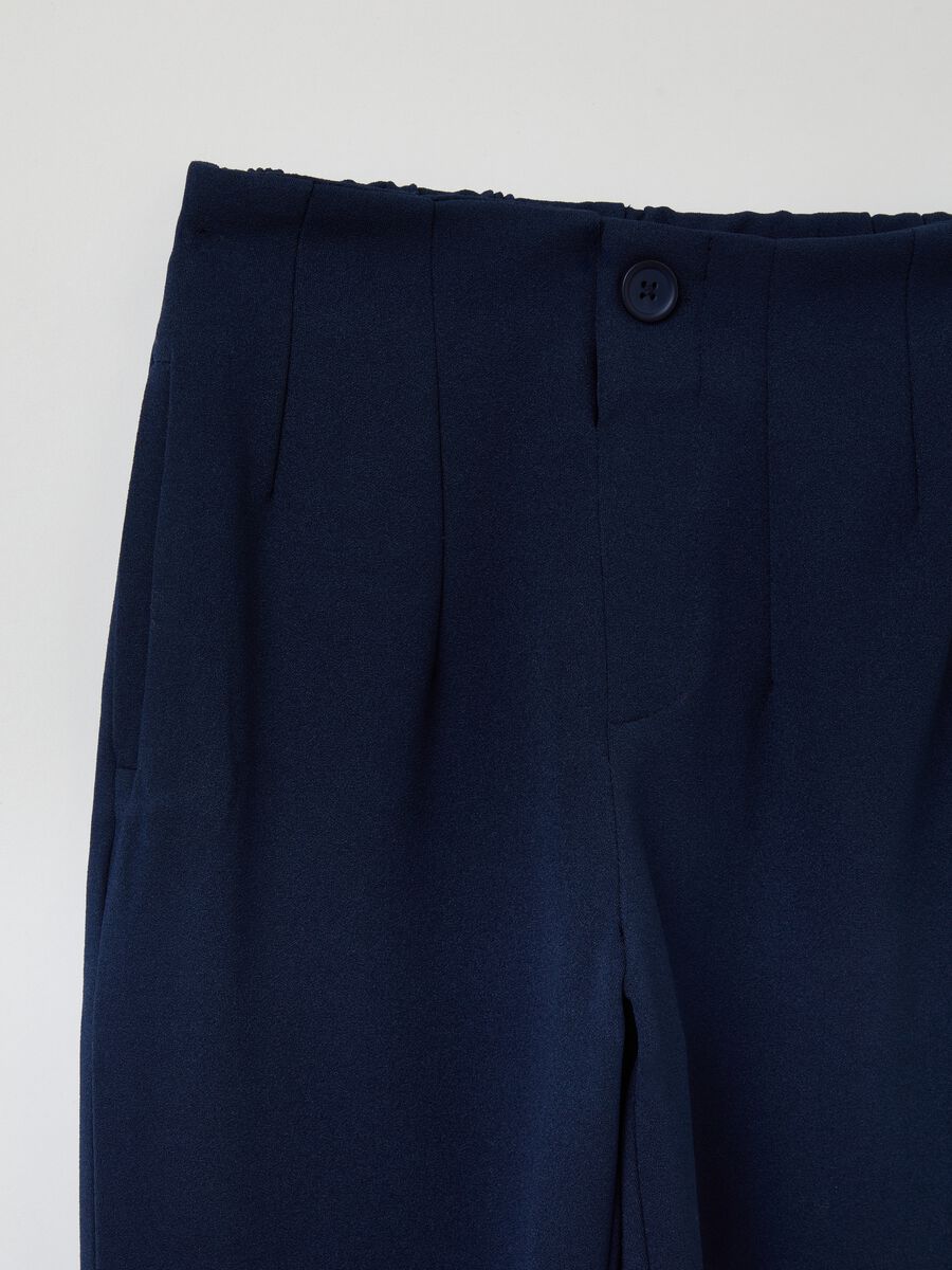 Solid colour carrot-fit trousers_2