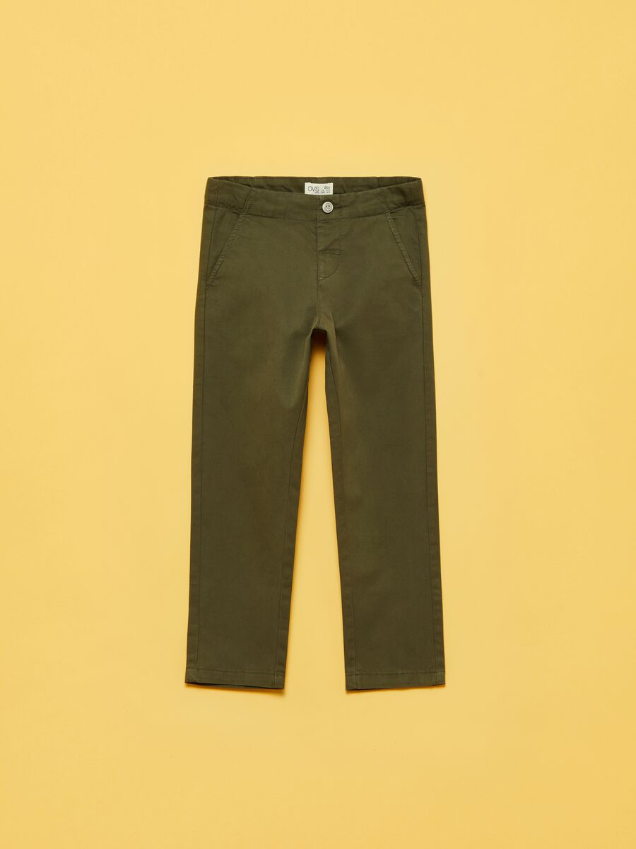 Trousers in cotton twill_0