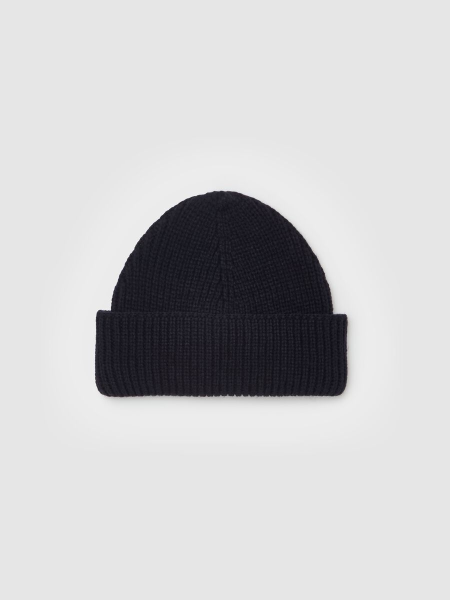 Ribbed hat with fold_0