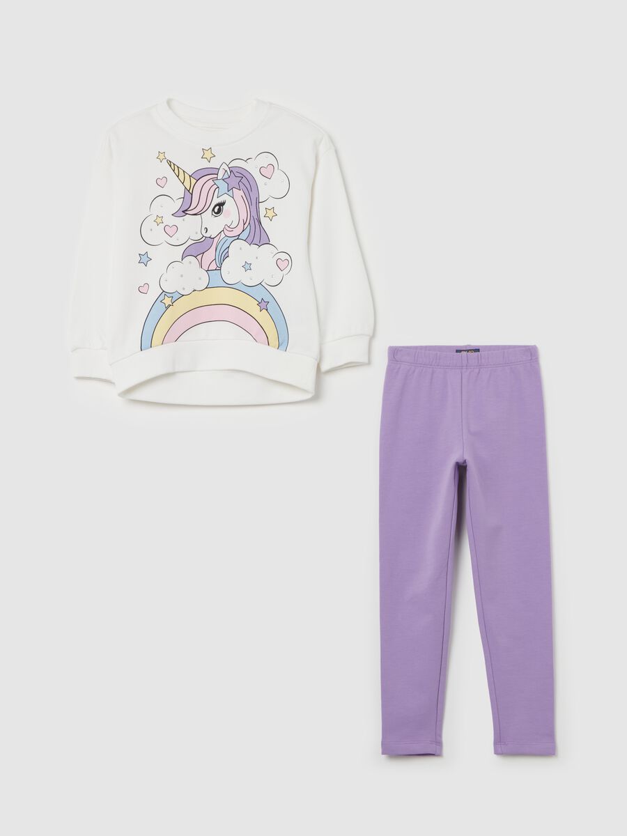 Jogging set con stampa unicorno_0