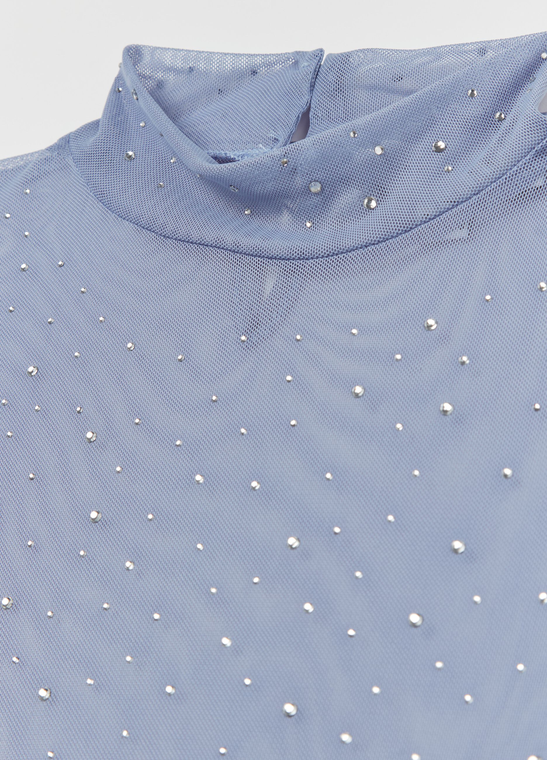 Mesh t-shirt with all-over sequins