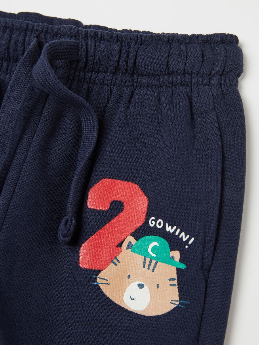 Fleece joggers with drawstring and print_2