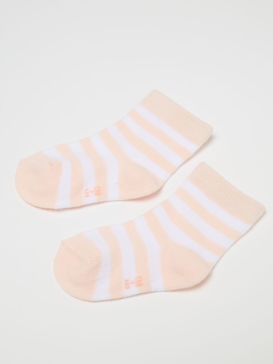 Three-pair pack socks in striped organic cotton_0