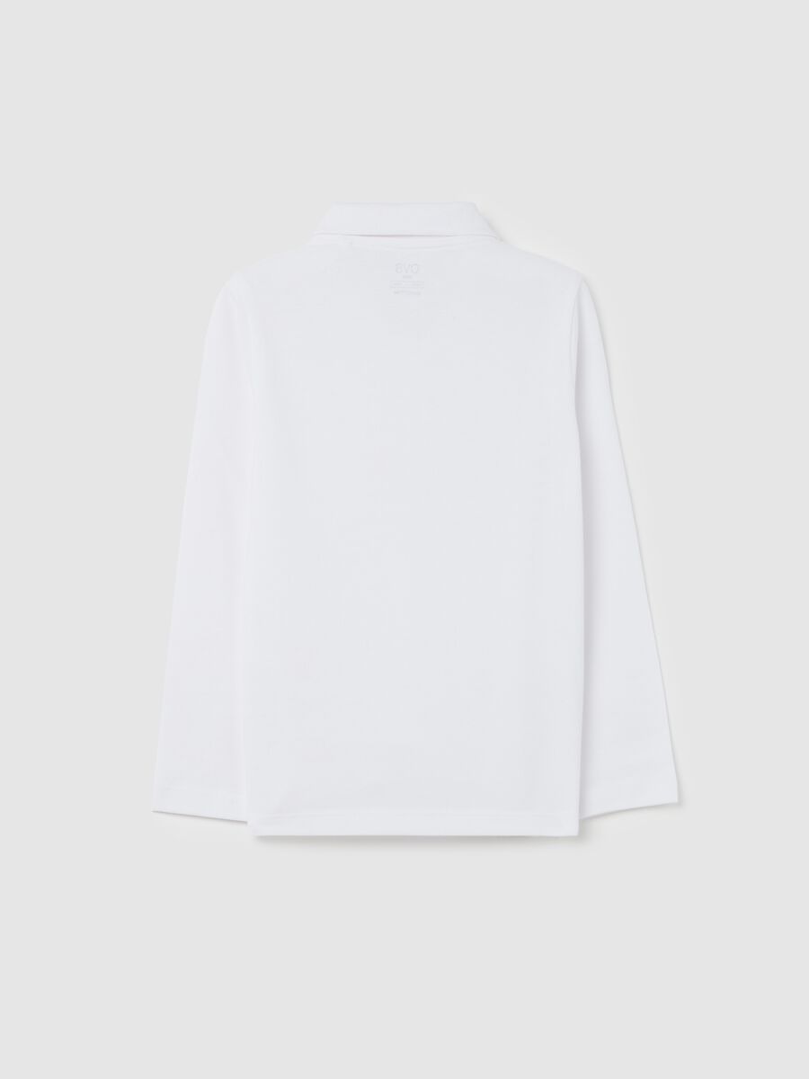 Long-sleeved polo shirt in organic cotton_1