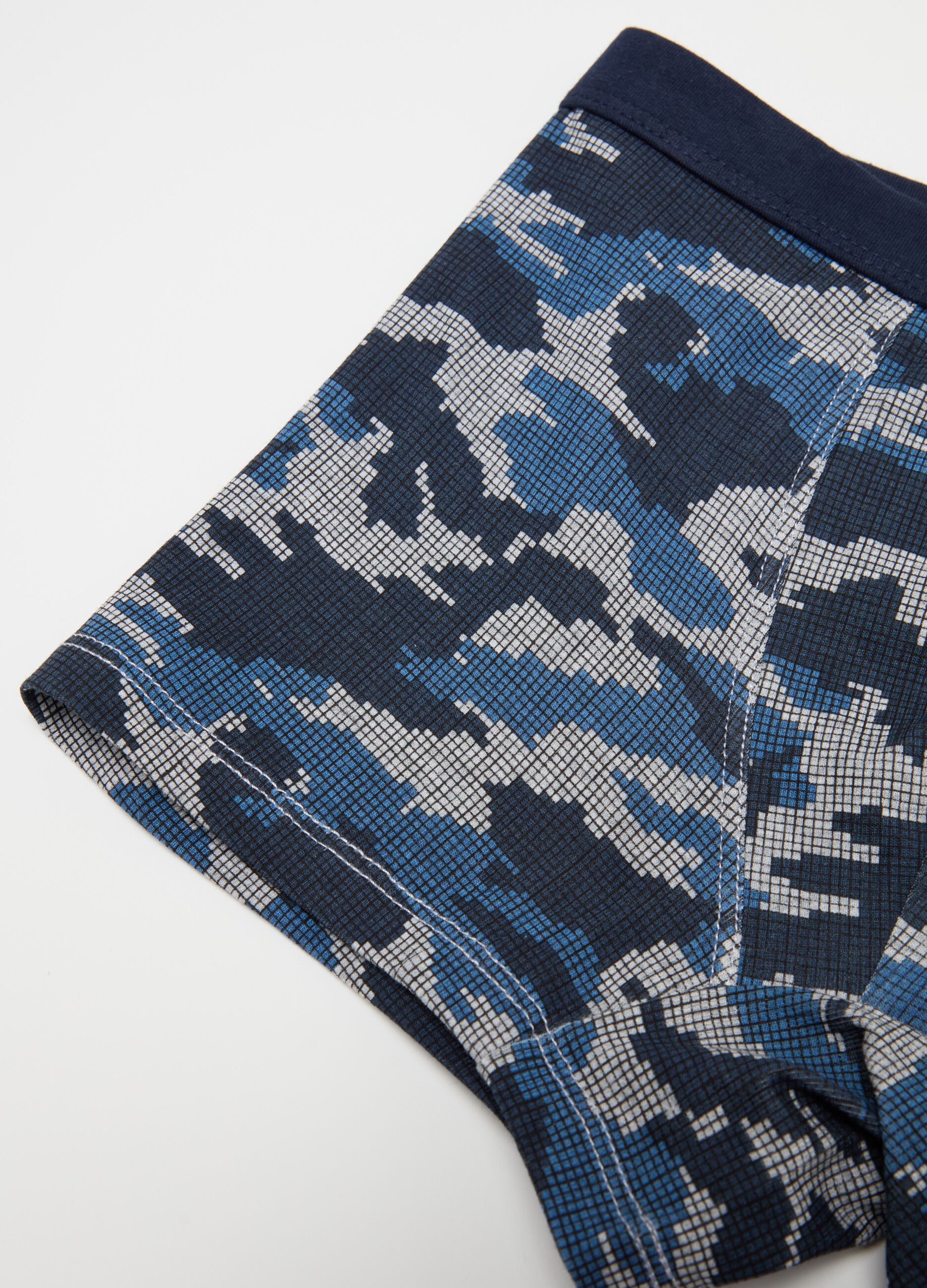 Camouflage boxer shorts in organic cotton