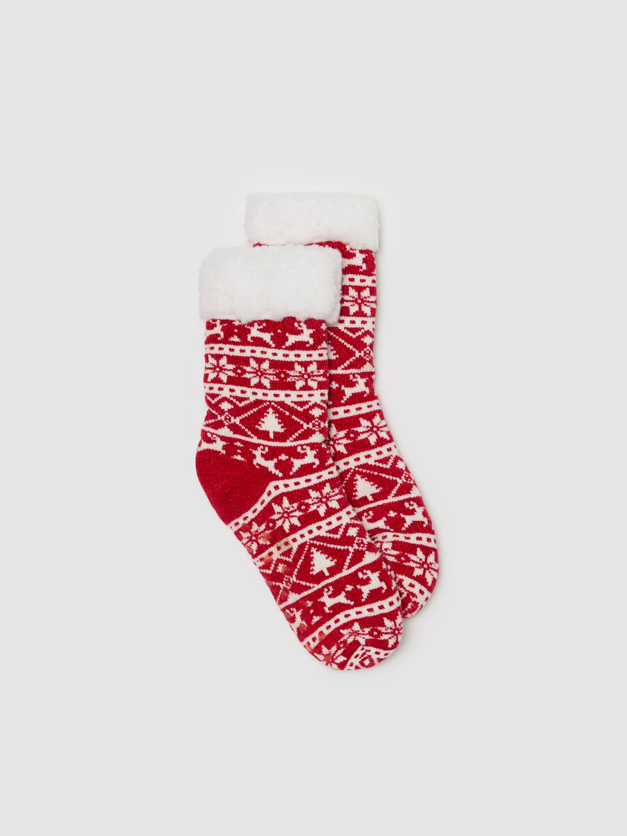 Short Christmas slipper socks_0