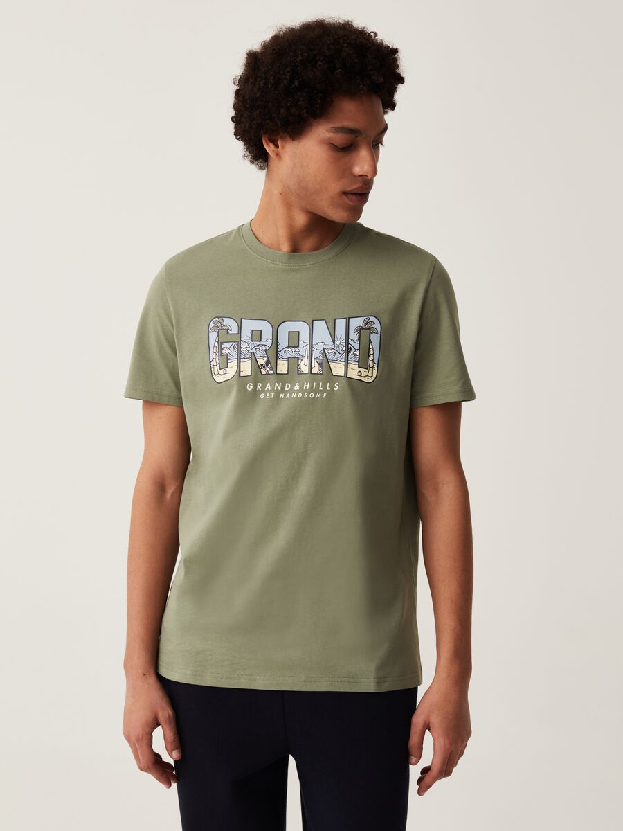 T-shirt with round neck and Grand&Hills print_1