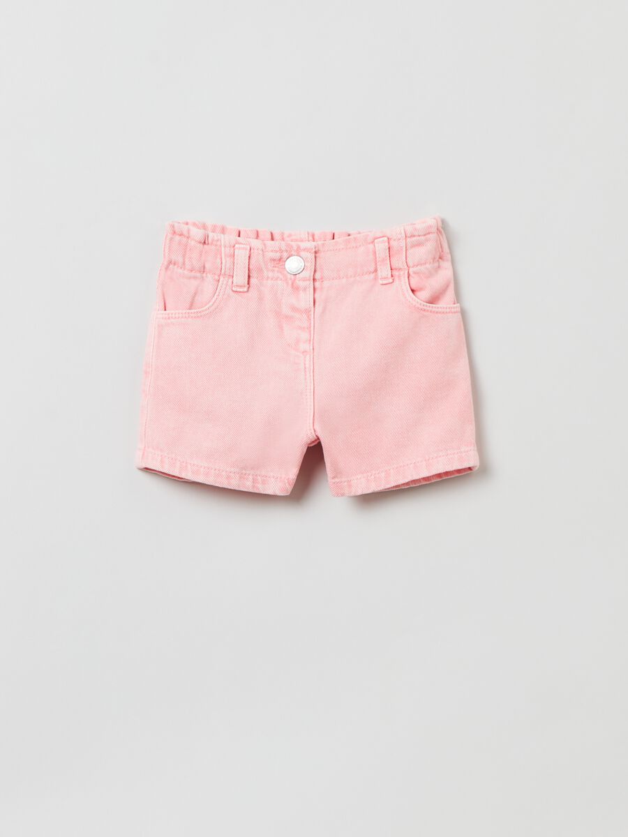 Garment-dyed twill shorts with pockets_0