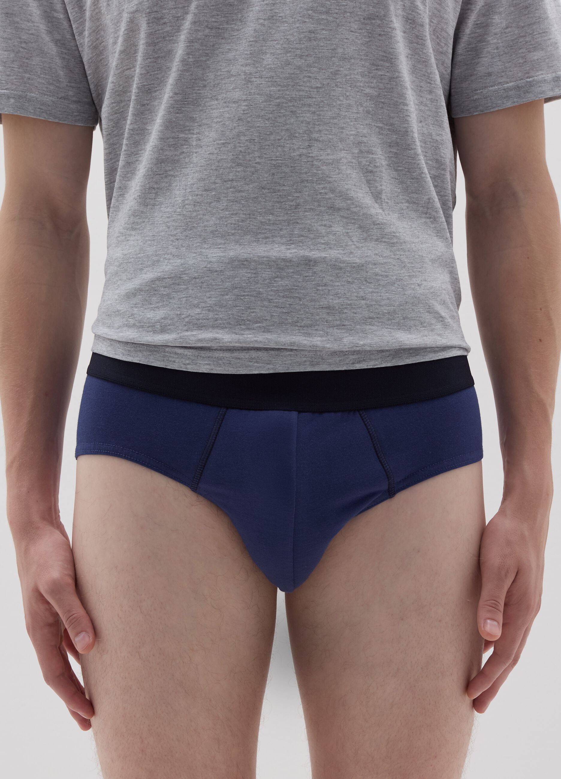 Three-pack patterned briefs in stretch organic cotton